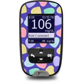 Candy Hearts Sticker for the Accu-Chek Guide Glucometer