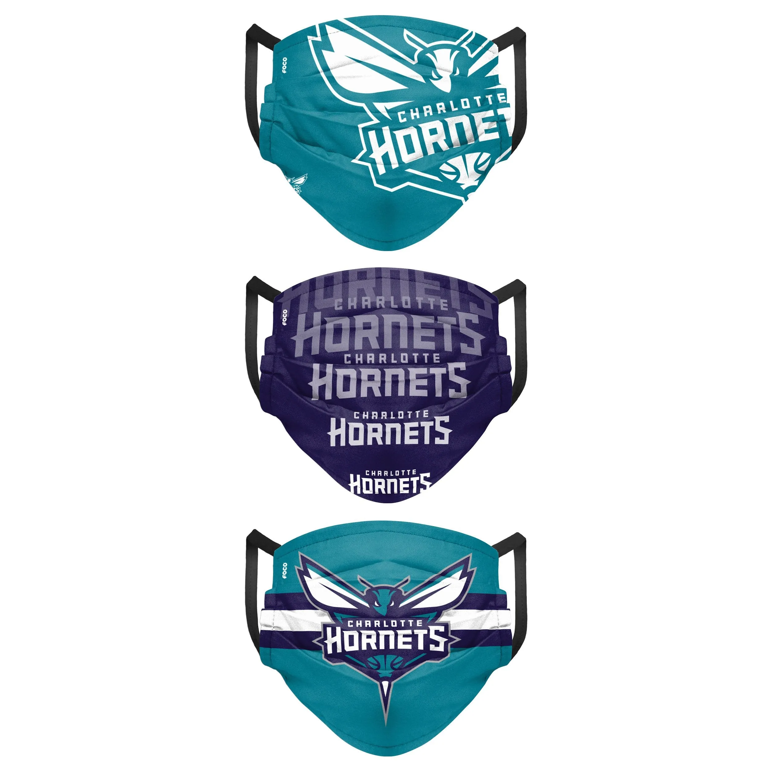 Charlotte Hornets NBA Mens Matchday 3 Pack Face Cover
