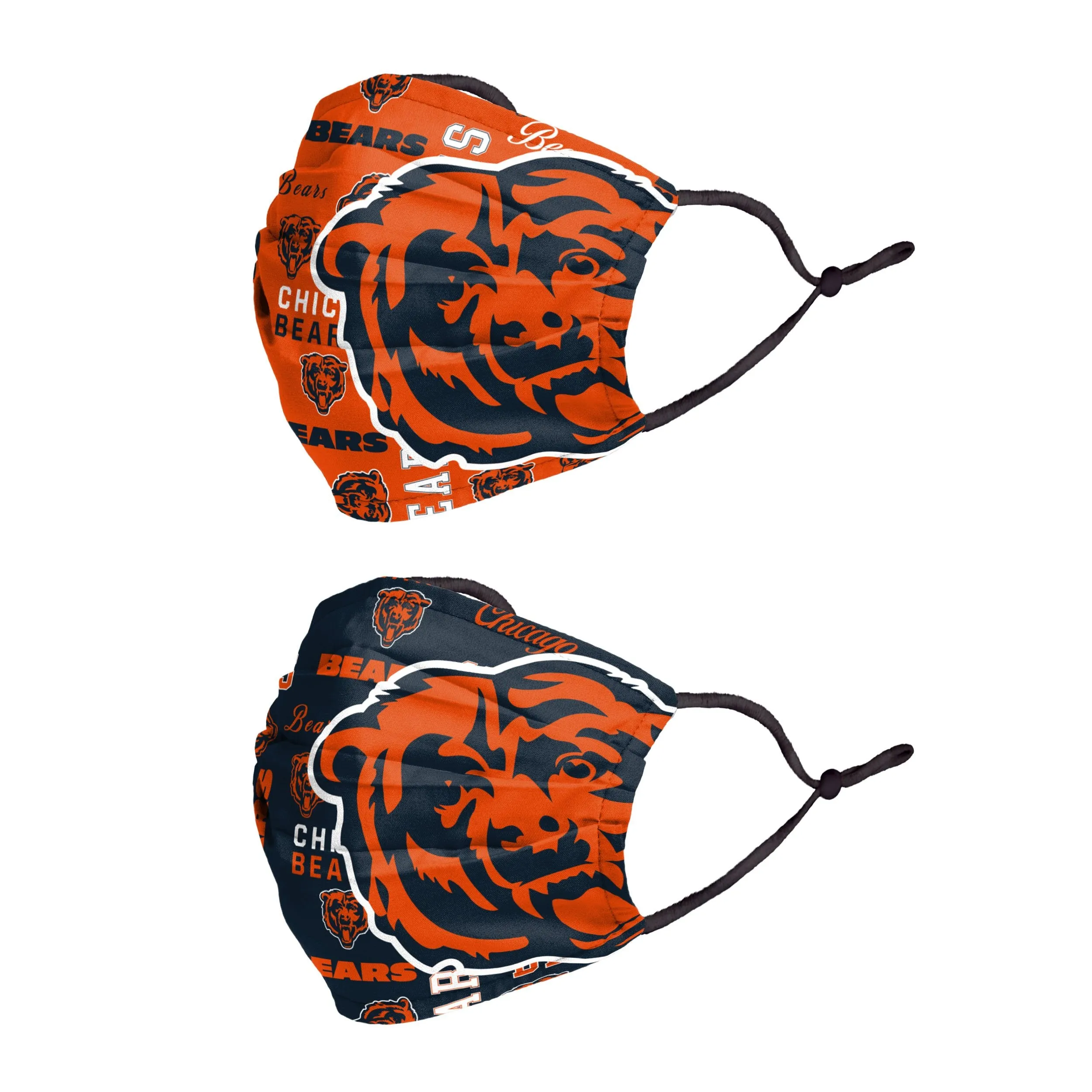 Chicago Bears NFL Logo Rush Adjustable 2 Pack Face Cover