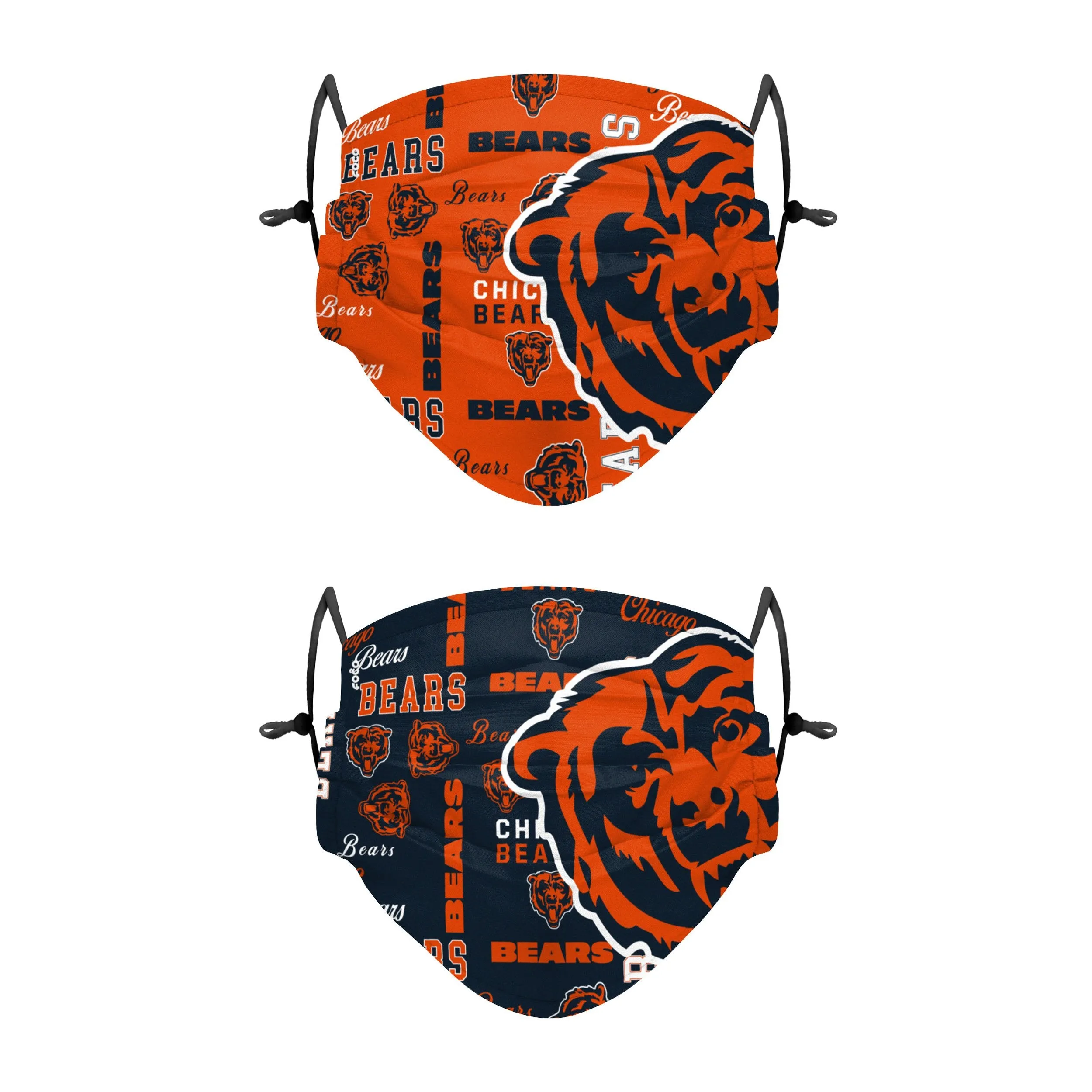 Chicago Bears NFL Logo Rush Adjustable 2 Pack Face Cover