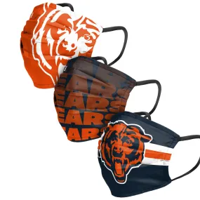 Chicago Bears NFL Mens Matchday 3 Pack Face Cover