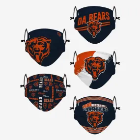 Chicago Bears Youth Rising Stars Adjustable 5 Pack Face Cover