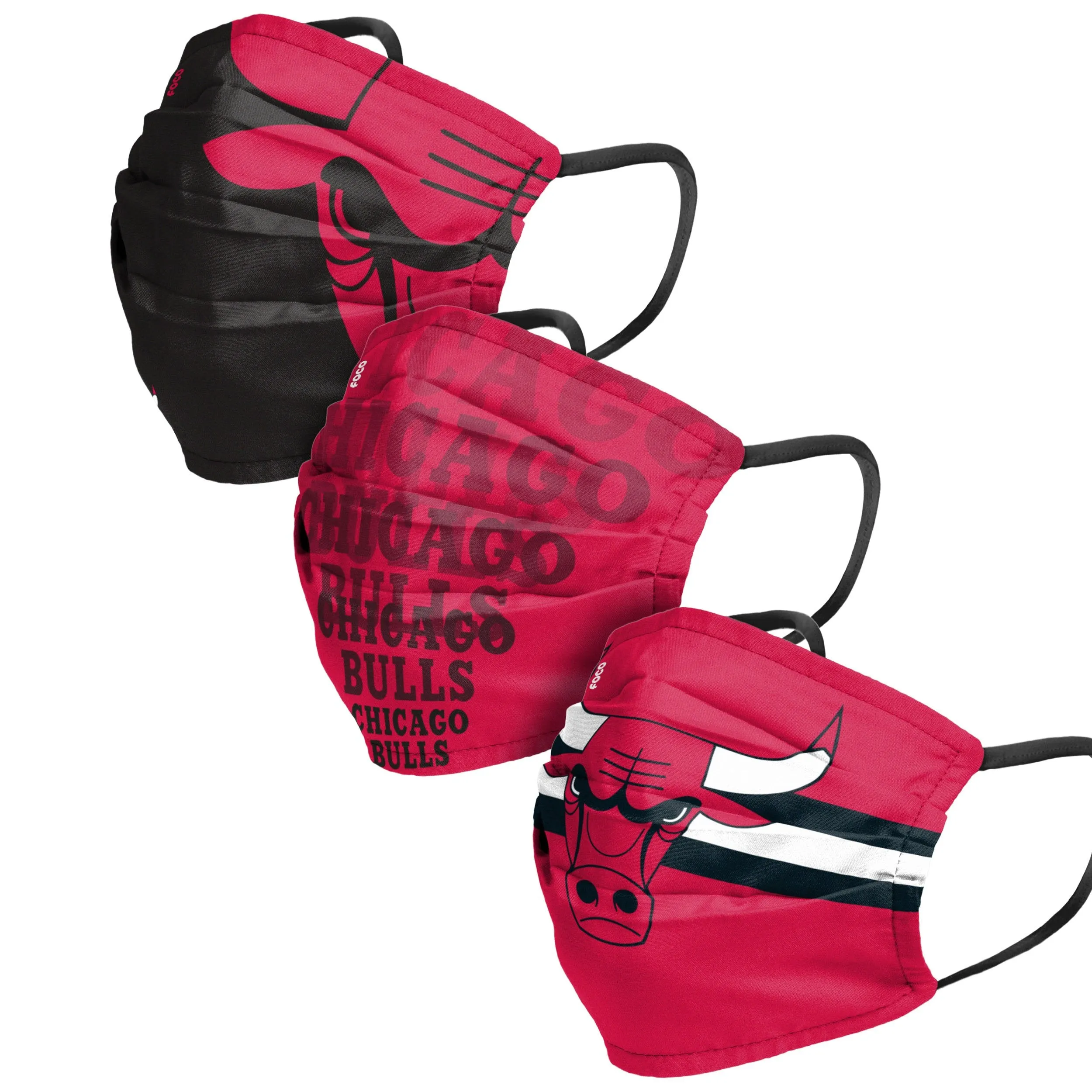 Chicago Bulls NBA Mens Matchday 3 Pack Face Cover
