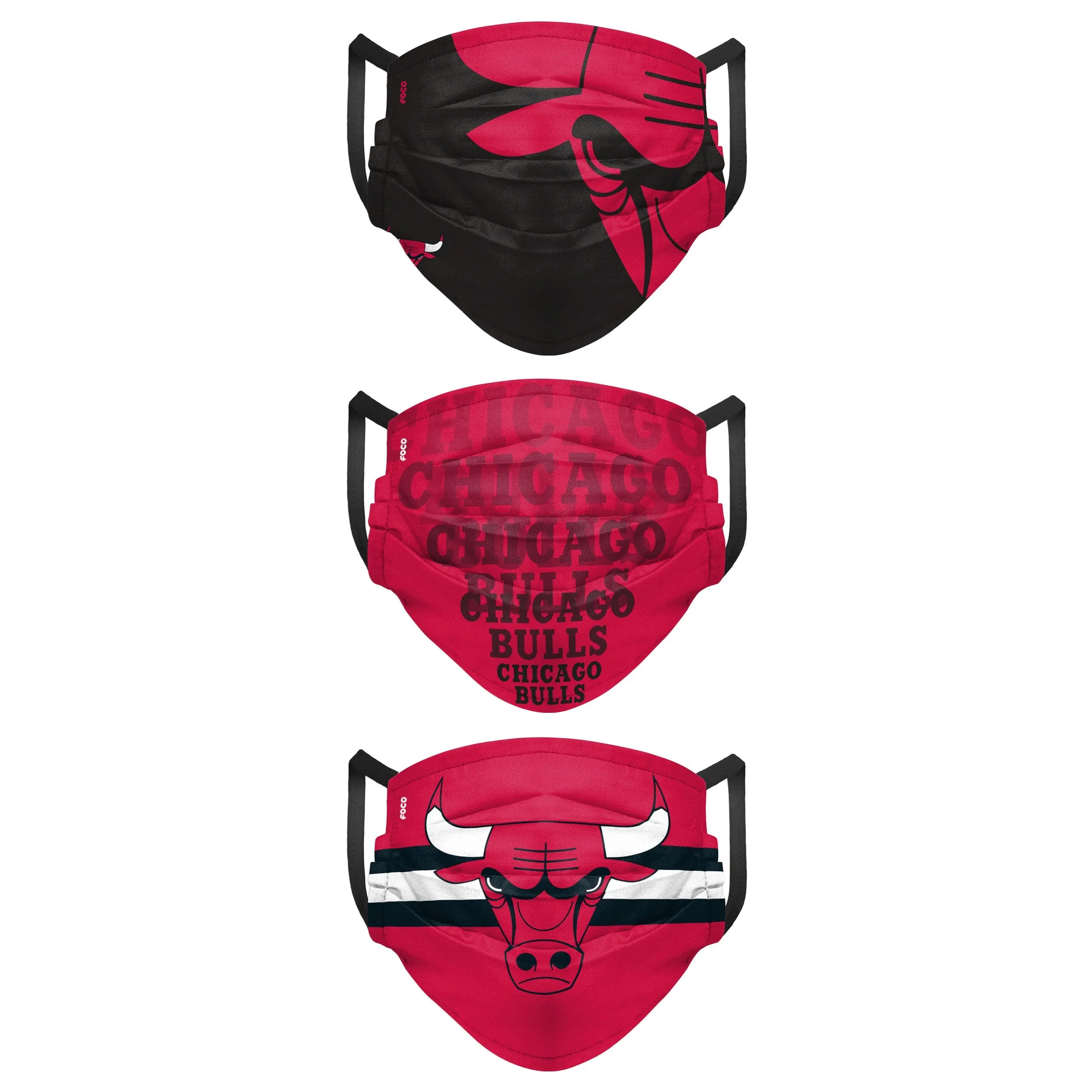Chicago Bulls NBA Mens Matchday 3 Pack Face Cover