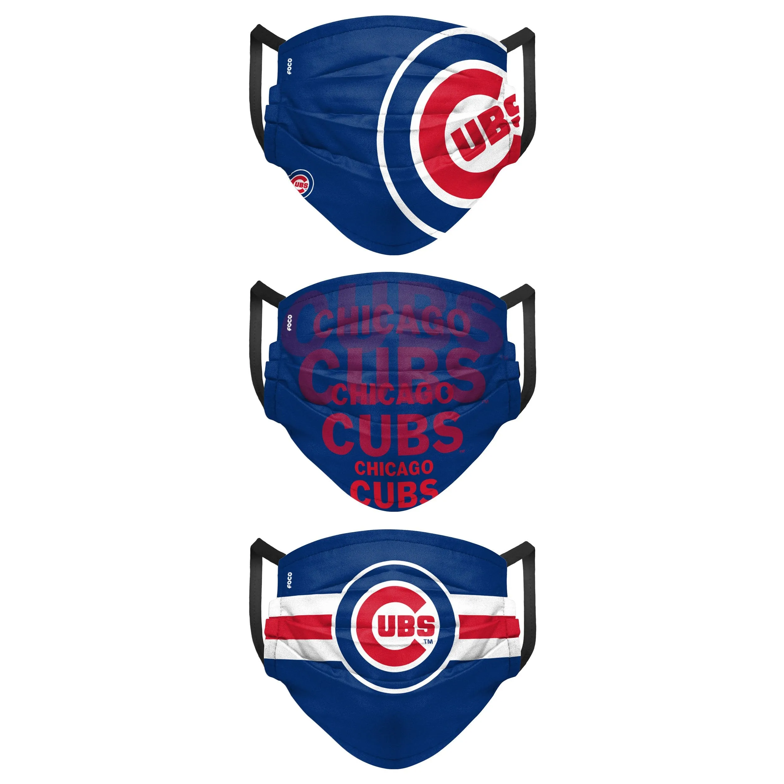 Chicago Cubs MLB Mens Matchday 3 Pack Face Cover