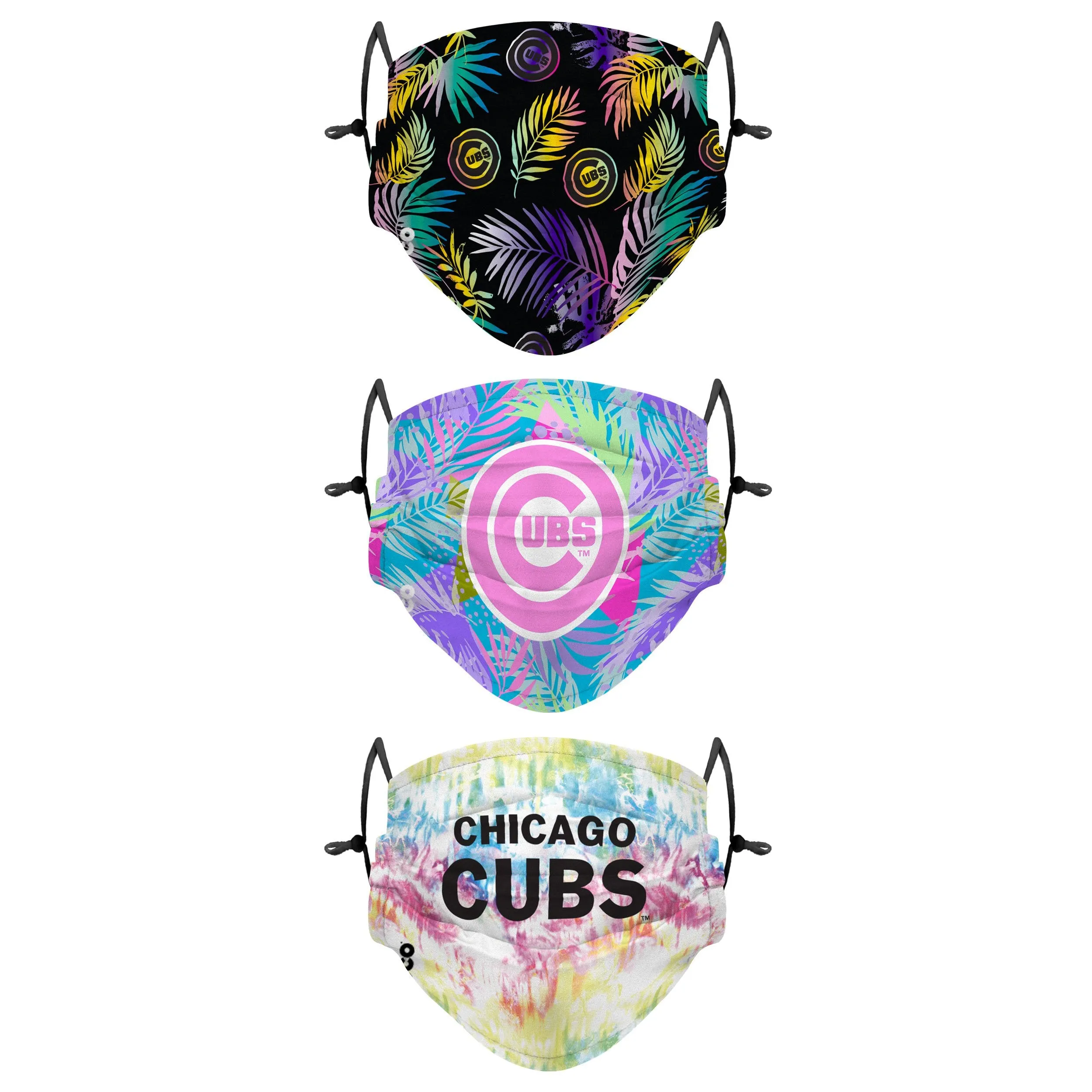 Chicago Cubs MLB Neon Floral 3 Pack Face Cover