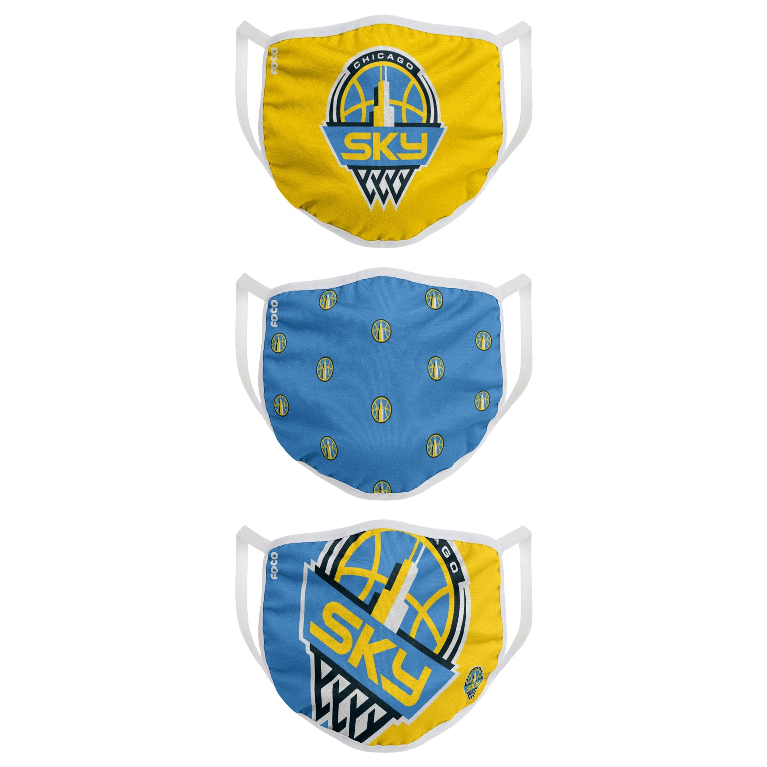 Chicago Sky WNBA 3 Pack Face Cover