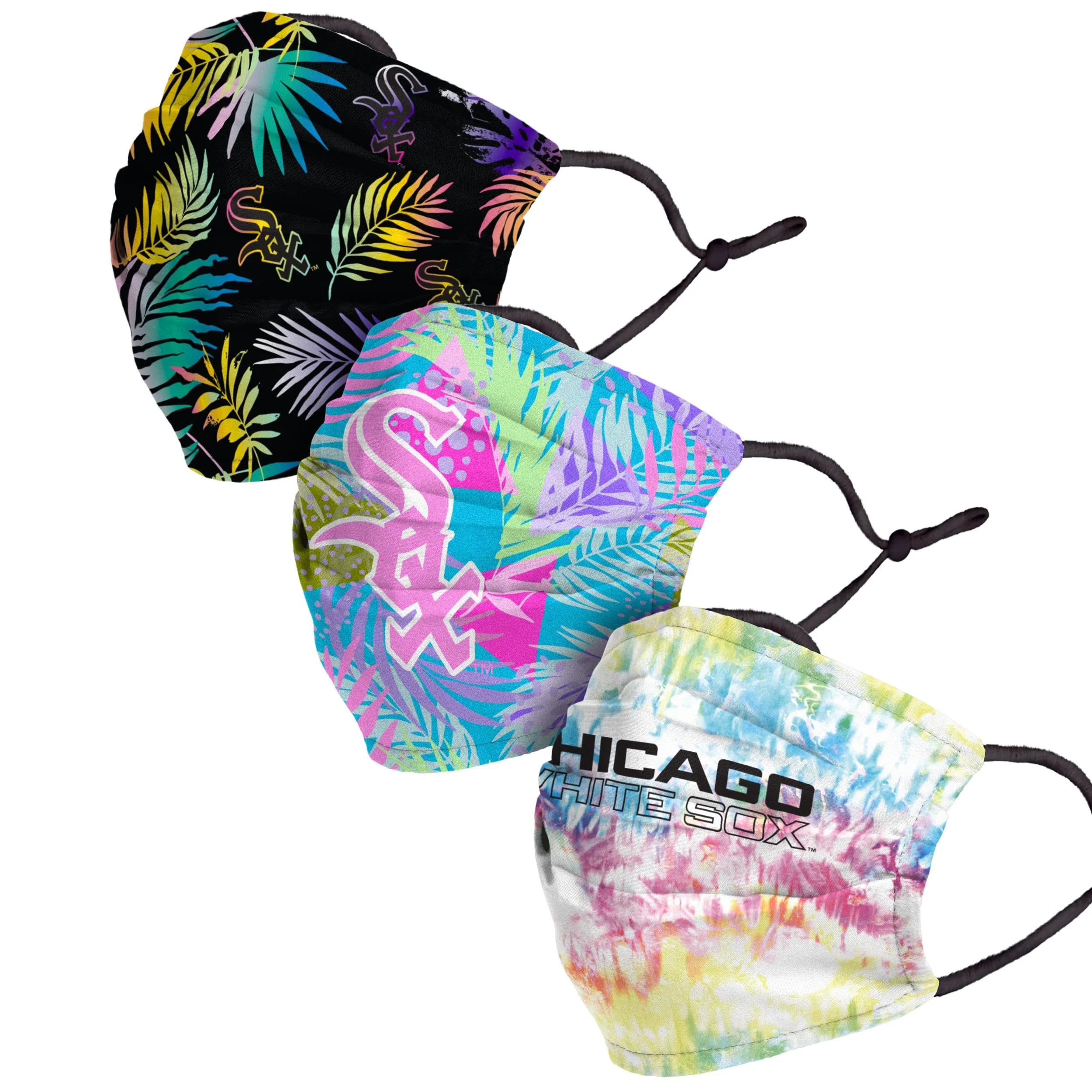 Chicago White Sox MLB Neon Floral 3 Pack Face Cover