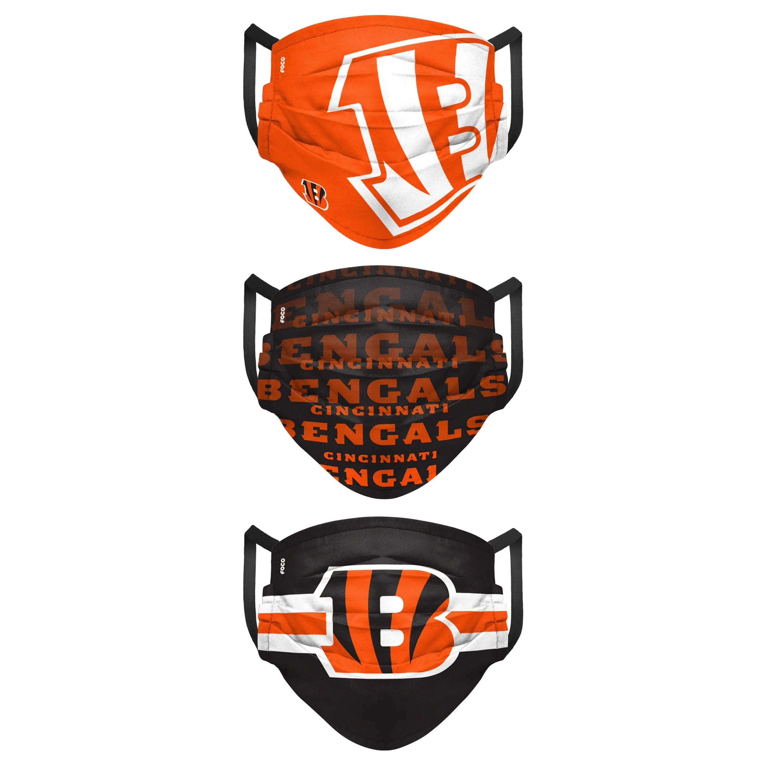 Cincinnati Bengals NFL Mens Matchday 3 Pack Face Cover