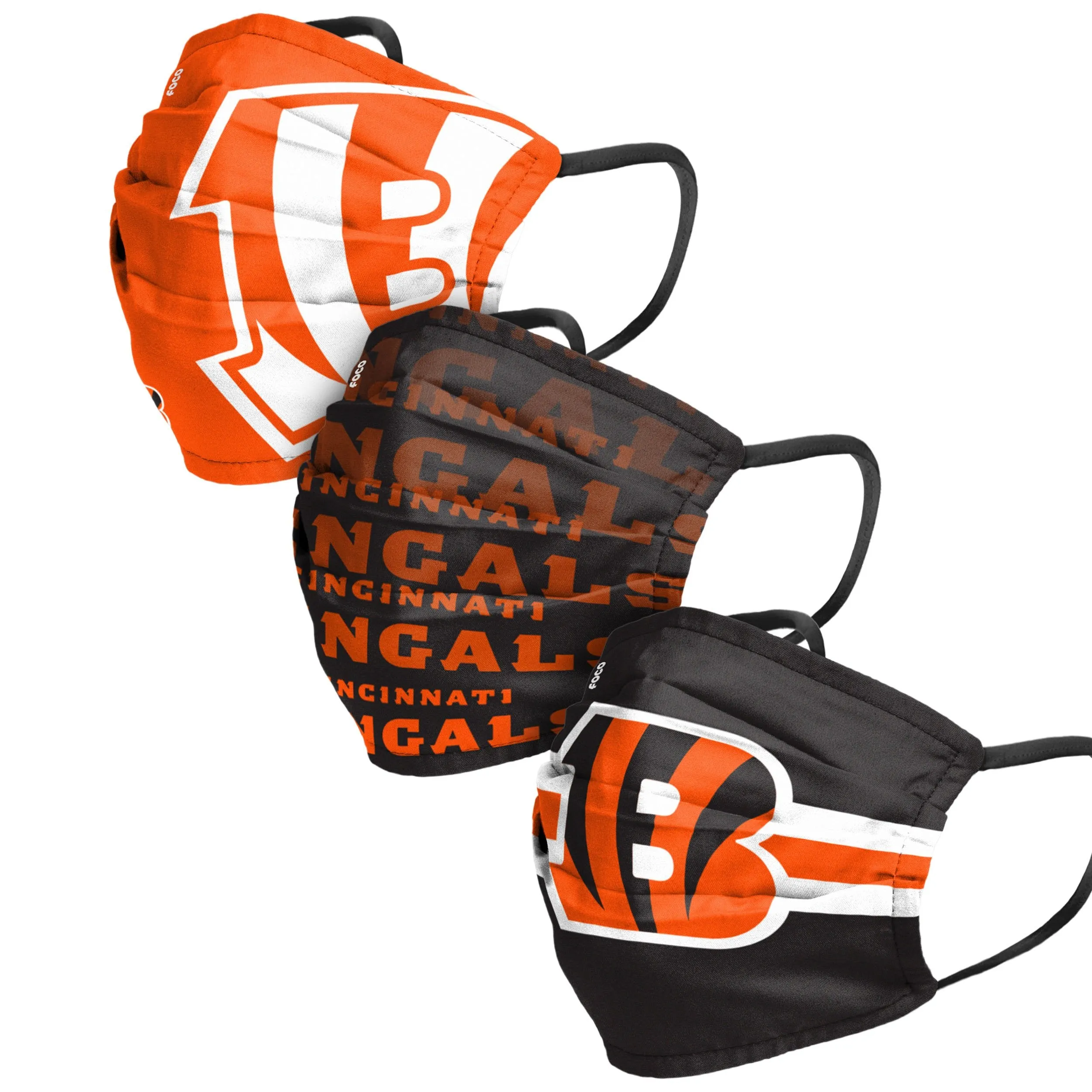 Cincinnati Bengals NFL Mens Matchday 3 Pack Face Cover