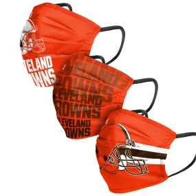 Cleveland Browns NFL Mens Matchday 3 Pack Face Cover