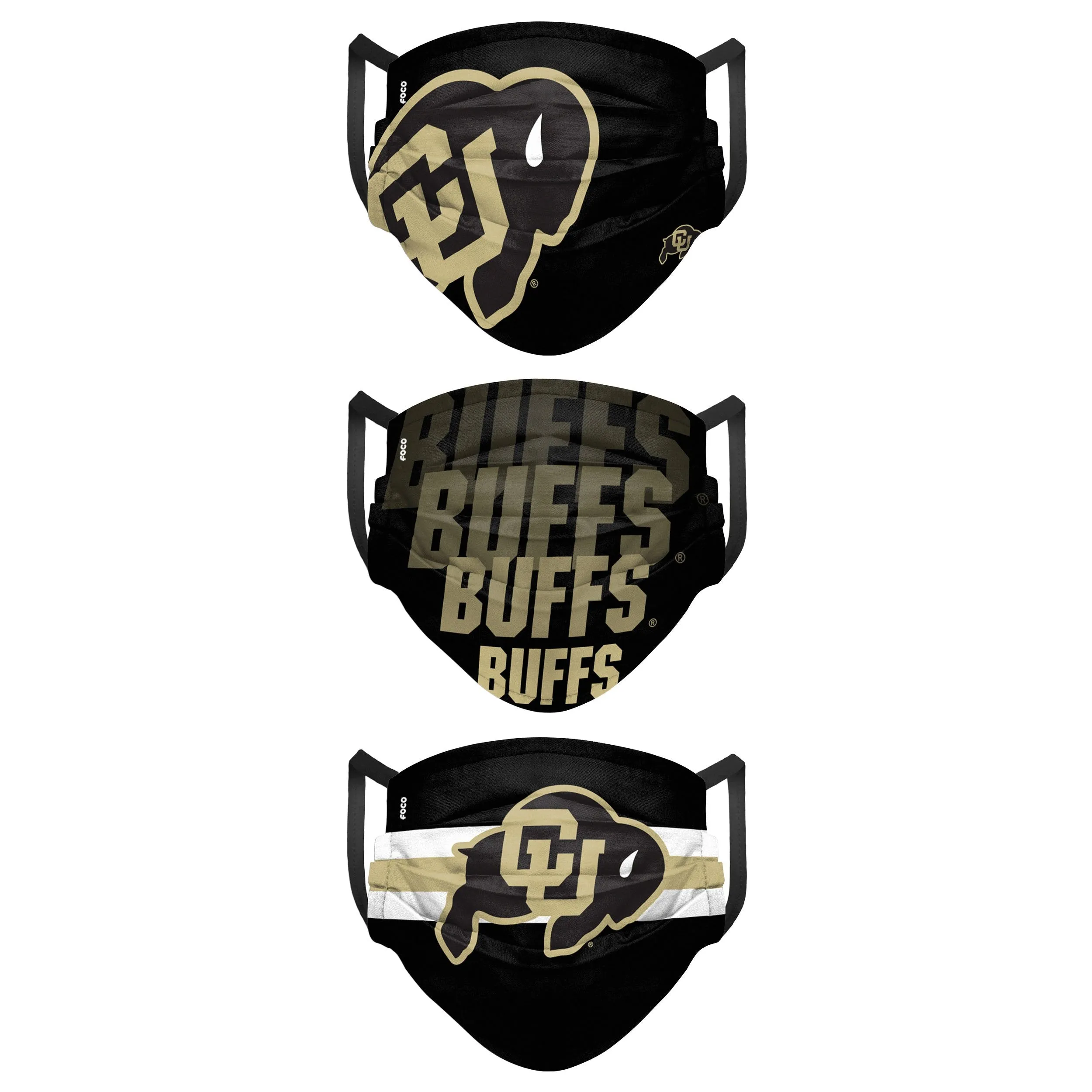 Colorado Buffaloes NCAA Mens Matchday 3 Pack Face Cover