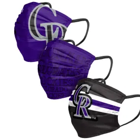 Colorado Rockies MLB Mens Matchday 3 Pack Face Cover