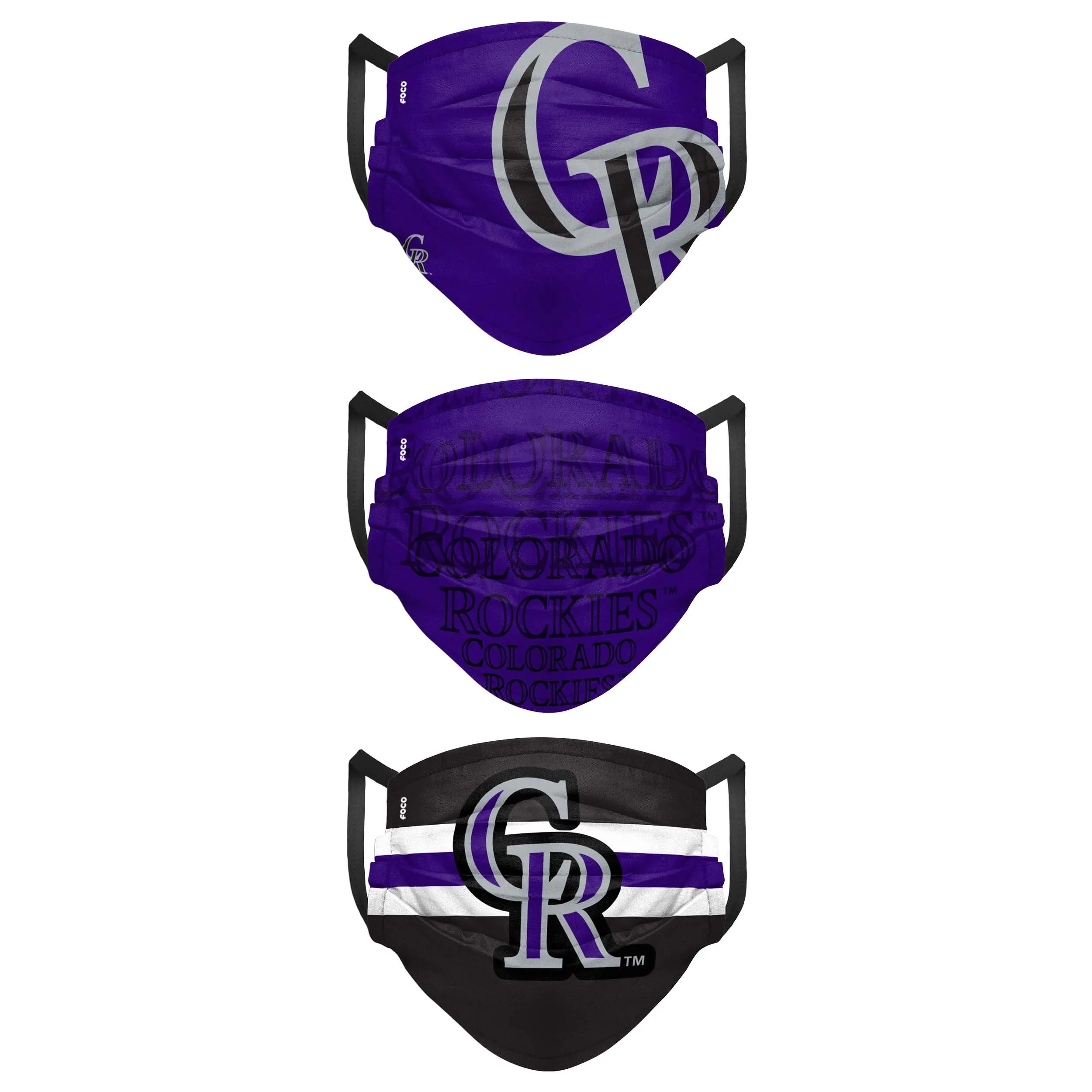 Colorado Rockies MLB Mens Matchday 3 Pack Face Cover