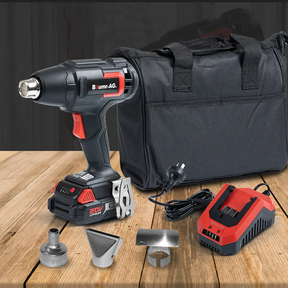 Cordless Heat Gun 550°C 20V, Battery & Charger - Baumr-AG