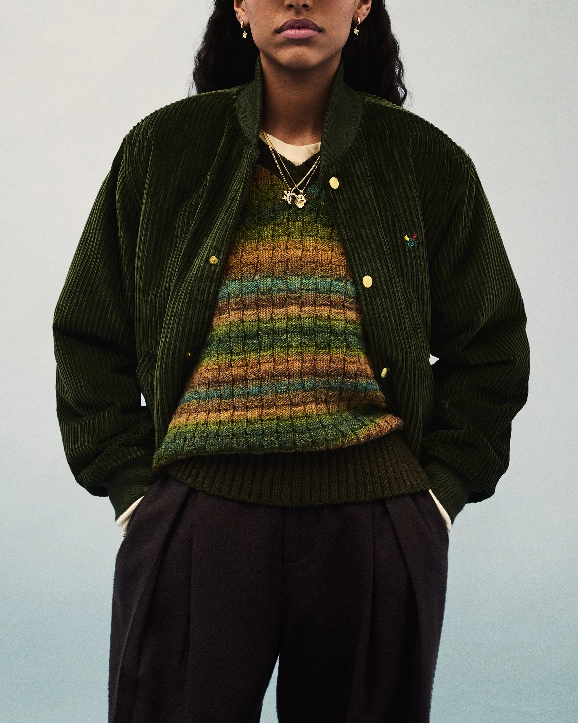 Corduroy Crest Varsity Jacket