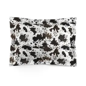 Cow Print Pillow Sham, Lightweight Microfiber Pillow Sham, Standard/King, Made in USA (Sizes: King/Standard)