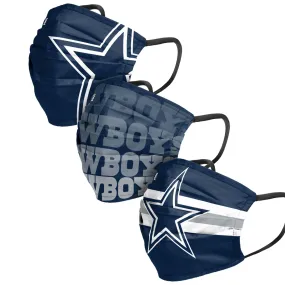 Dallas Cowboys NFL Mens Matchday 3 Pack Face Cover