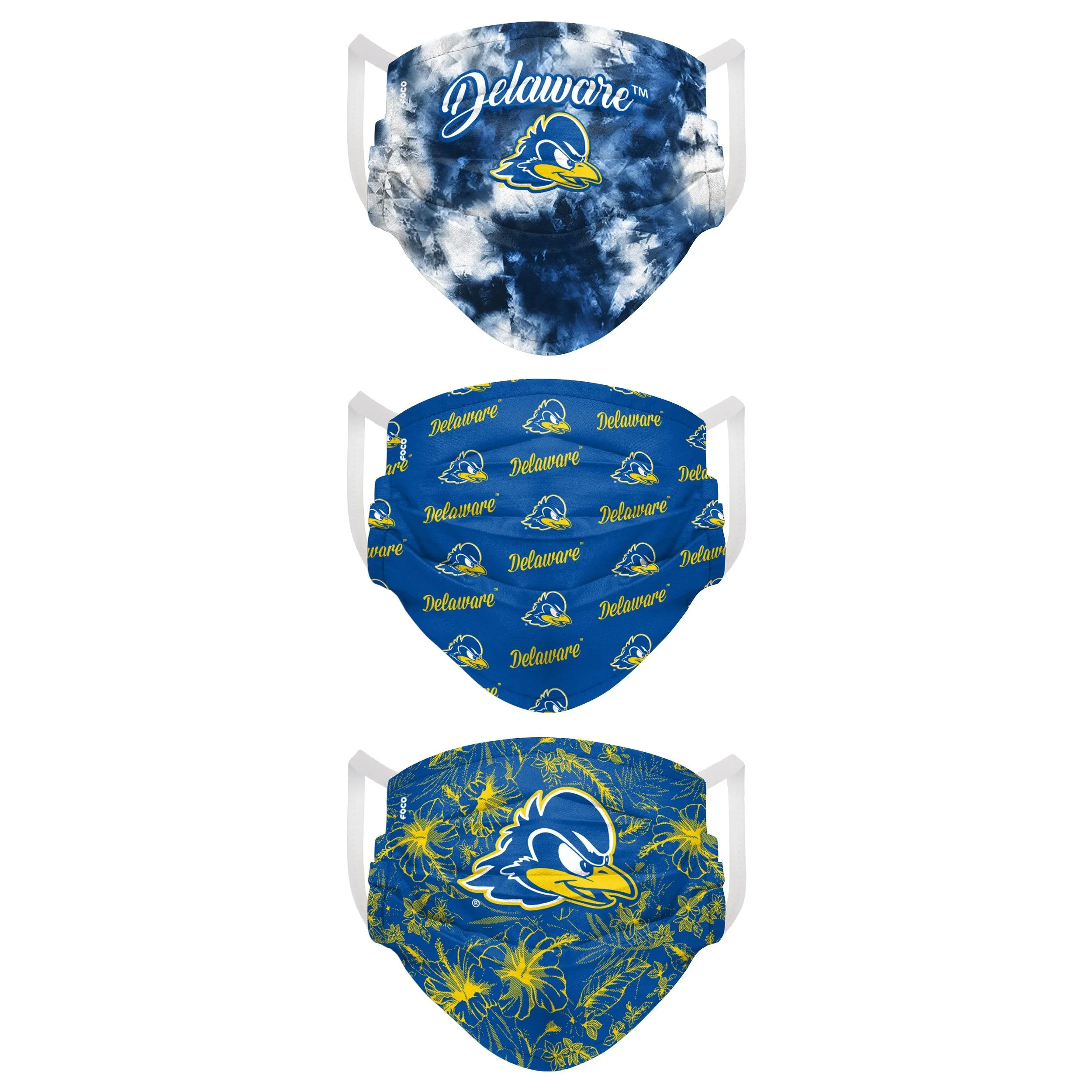 Delaware Fightin Blue Hens NCAA Womens Matchday 3 Pack Face Cover