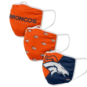 Denver Broncos NFL 3 Pack Face Cover