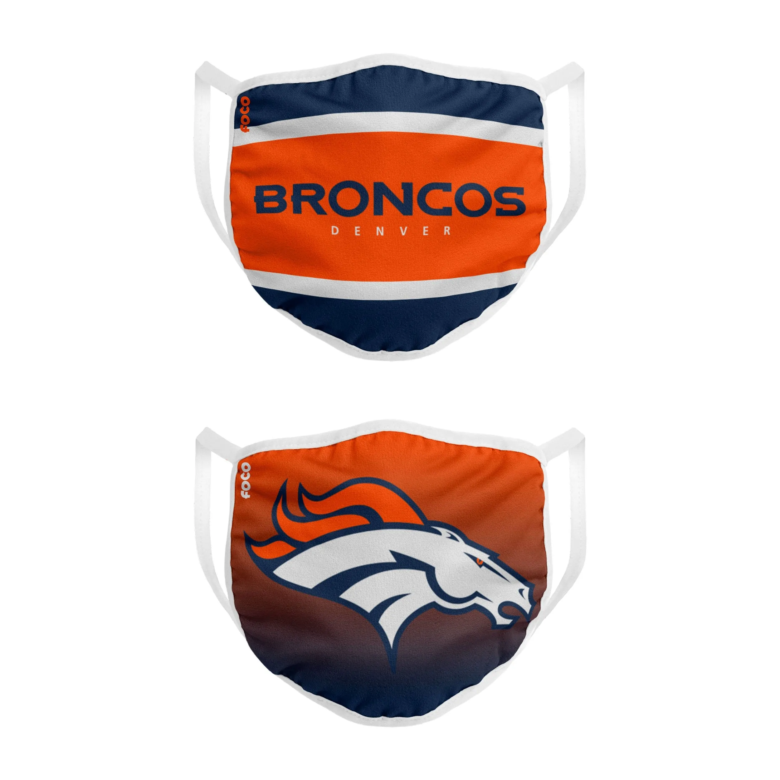 Denver Broncos NFL Printed 2 Pack Face Cover