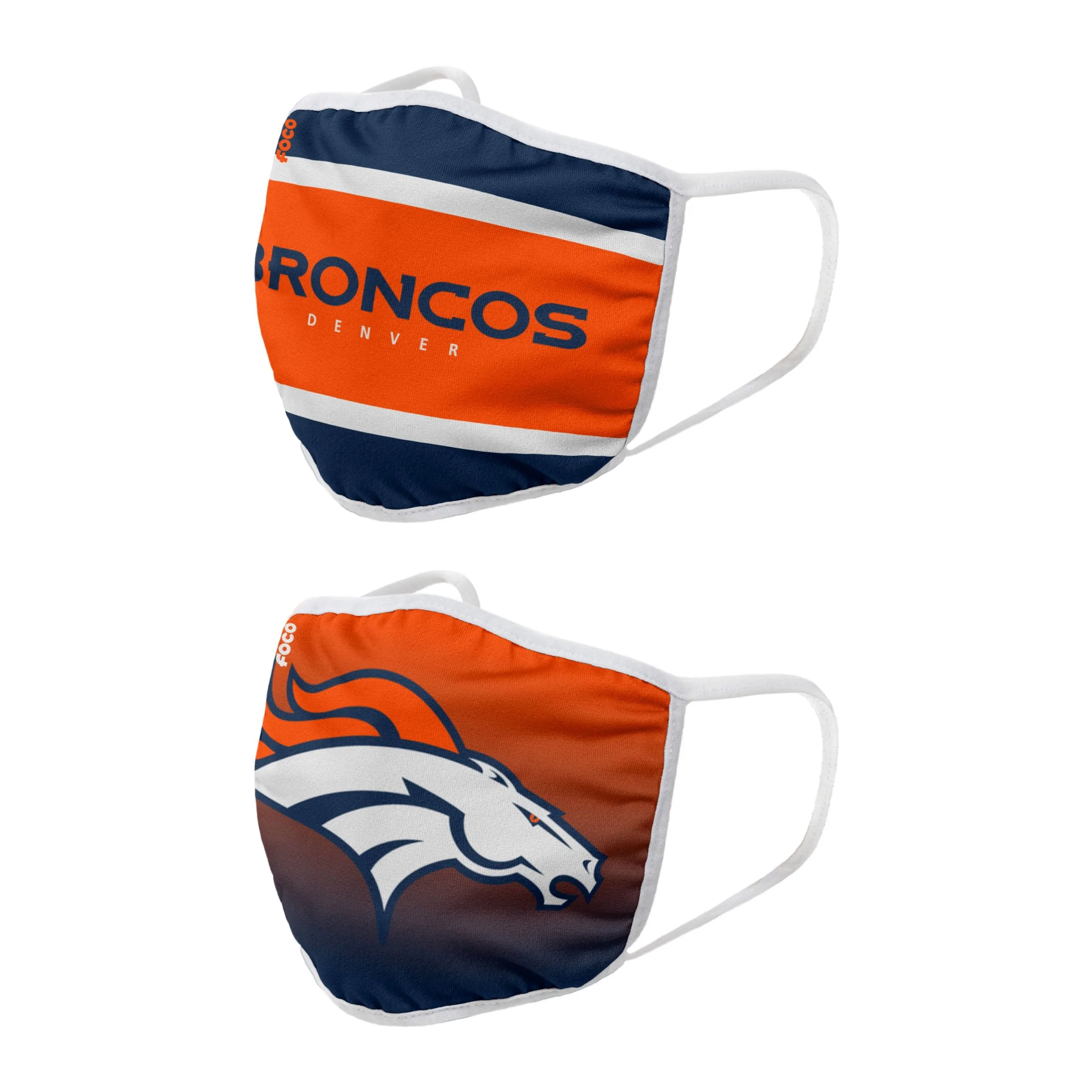 Denver Broncos NFL Printed 2 Pack Face Cover