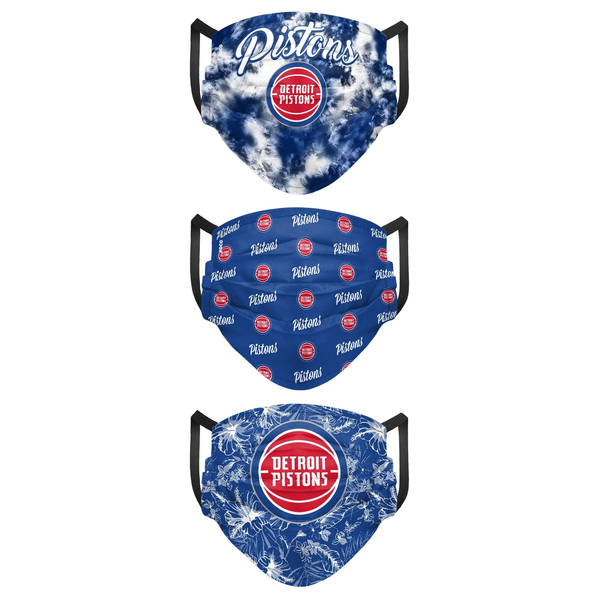 Detroit Pistons NBA Womens Matchday 3 Pack Face Cover