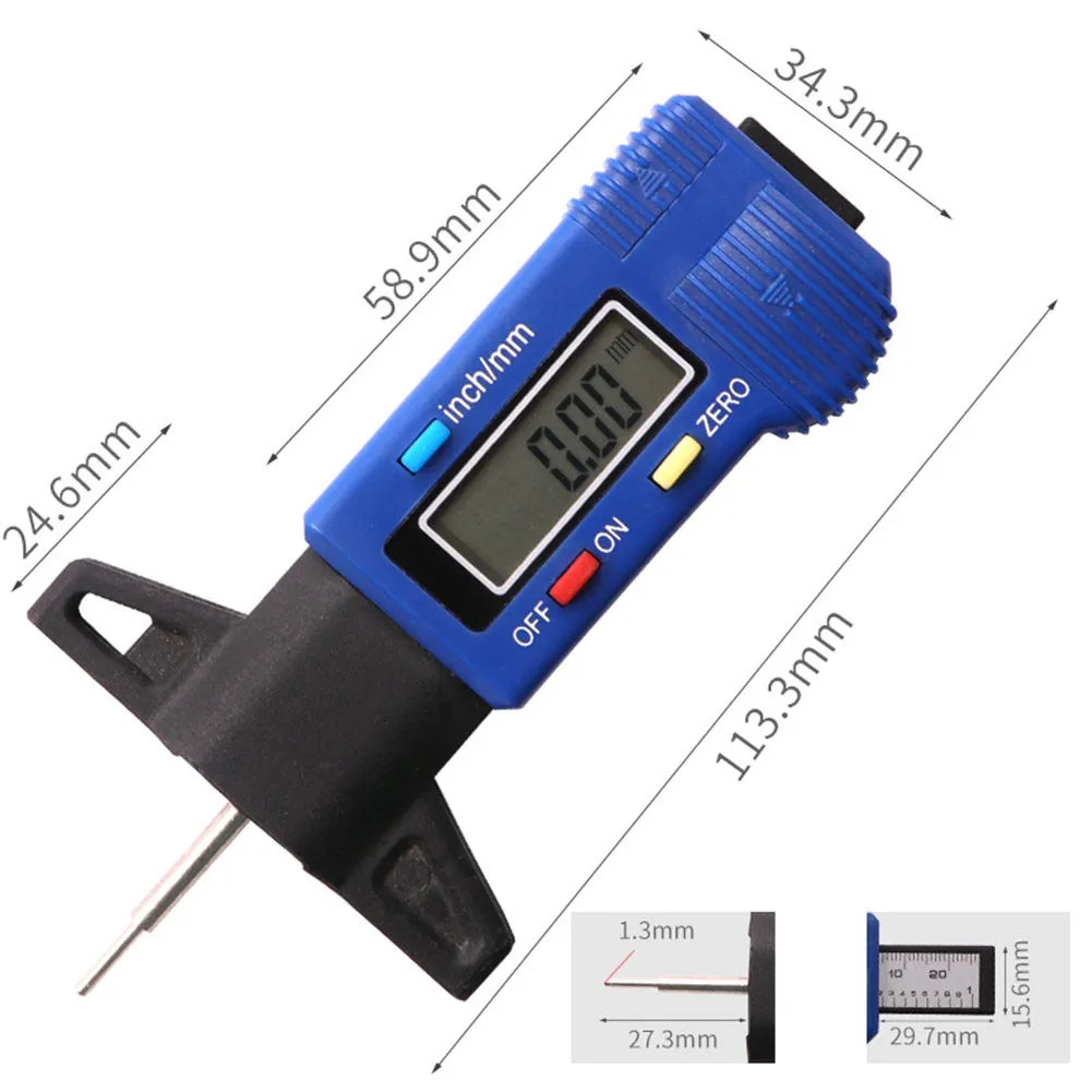 Digital Car Tire Tread Depth Gauge Meter Built-in Bluetooth