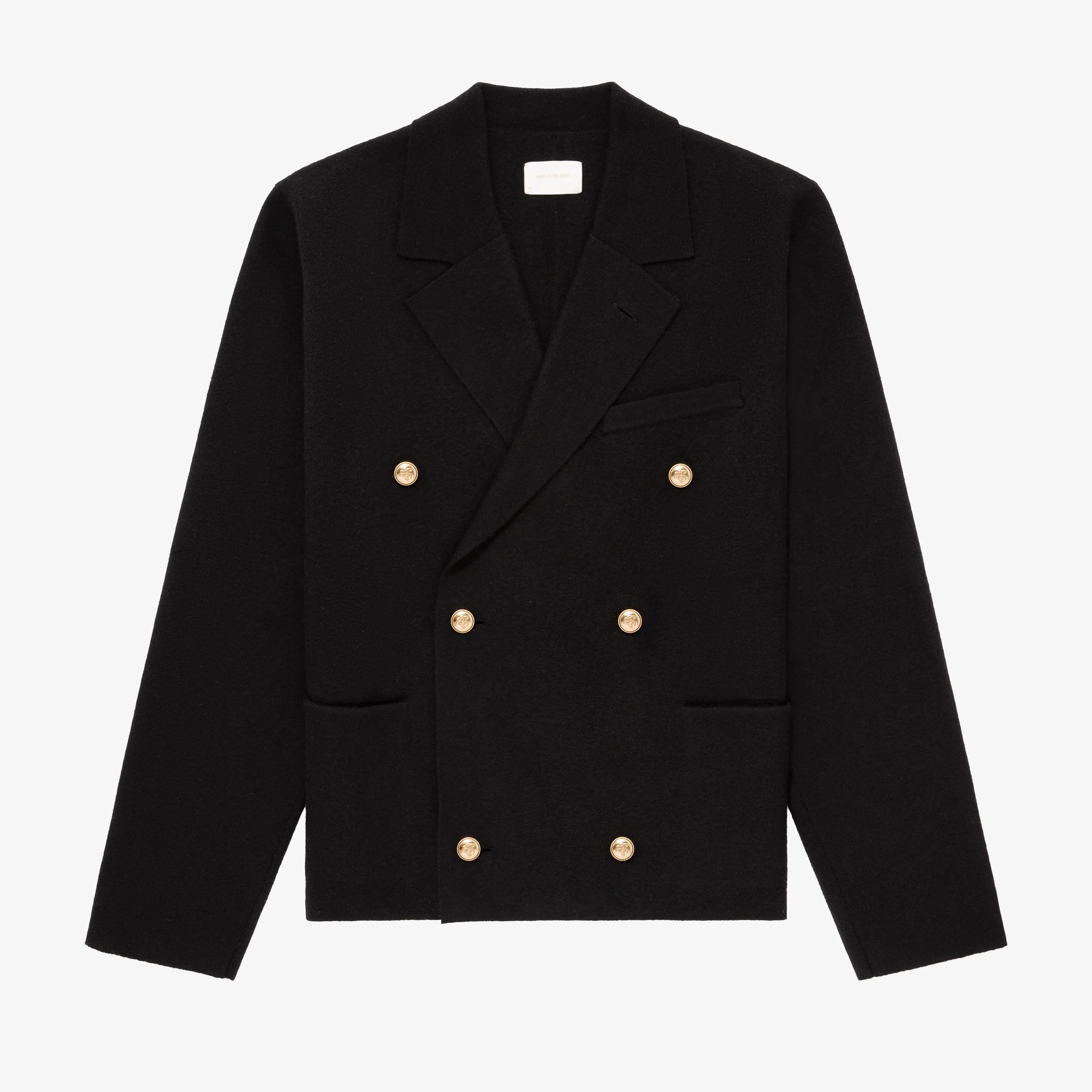 Double-Breasted Wool Knit Blazer