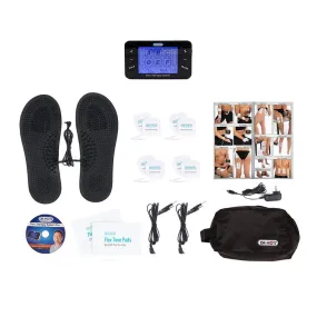 DR-HO'S ® Pain Therapy System Pro Essential Package TENS Machine Unit (Black)- 8 Small Pads, 2 Large Pads, 1 Pair of Travel Foot Therapy Pads, Travel Bag, Instructional DVD & Manual
