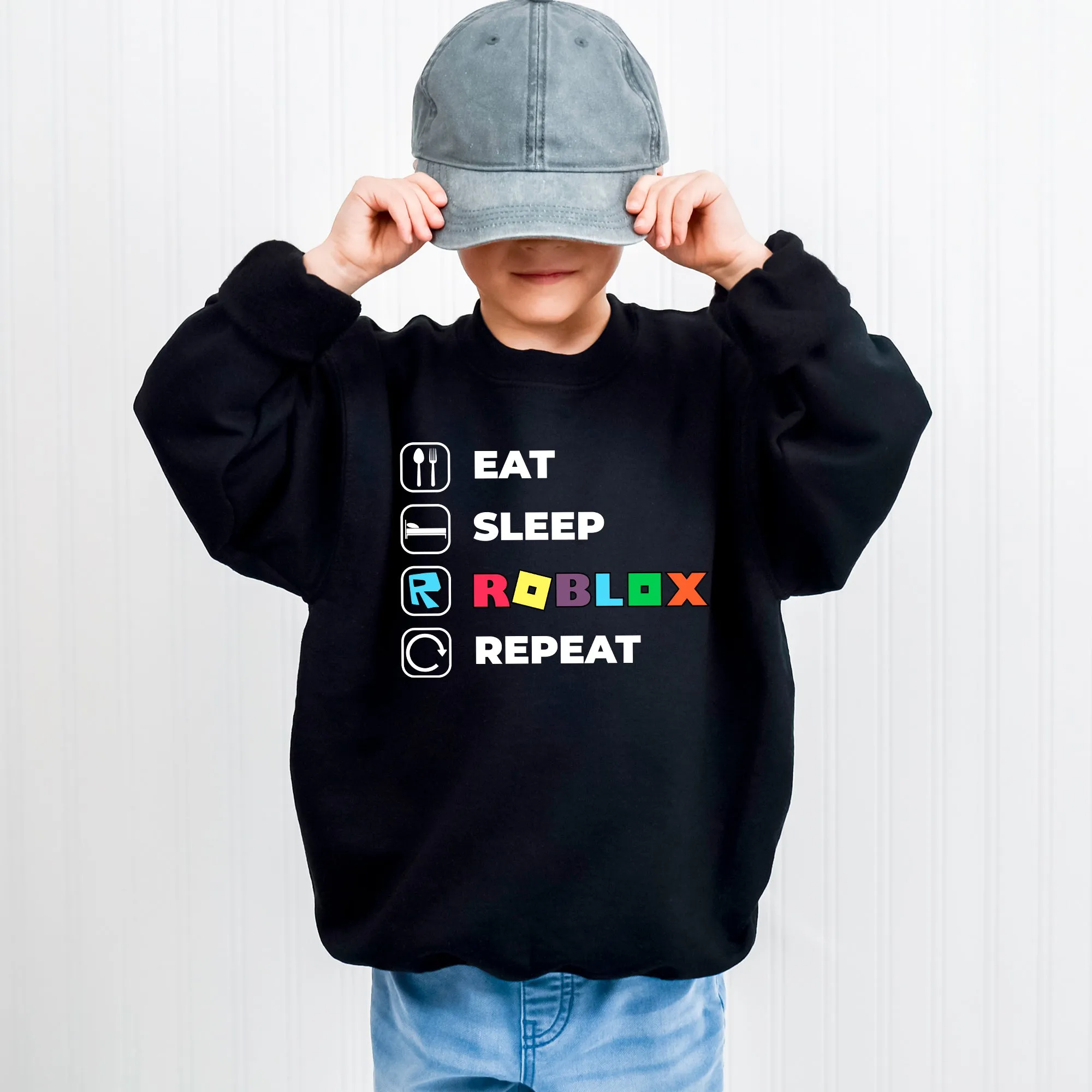 Eat Sleep Roblox Repeat Toddler Sweatshirt