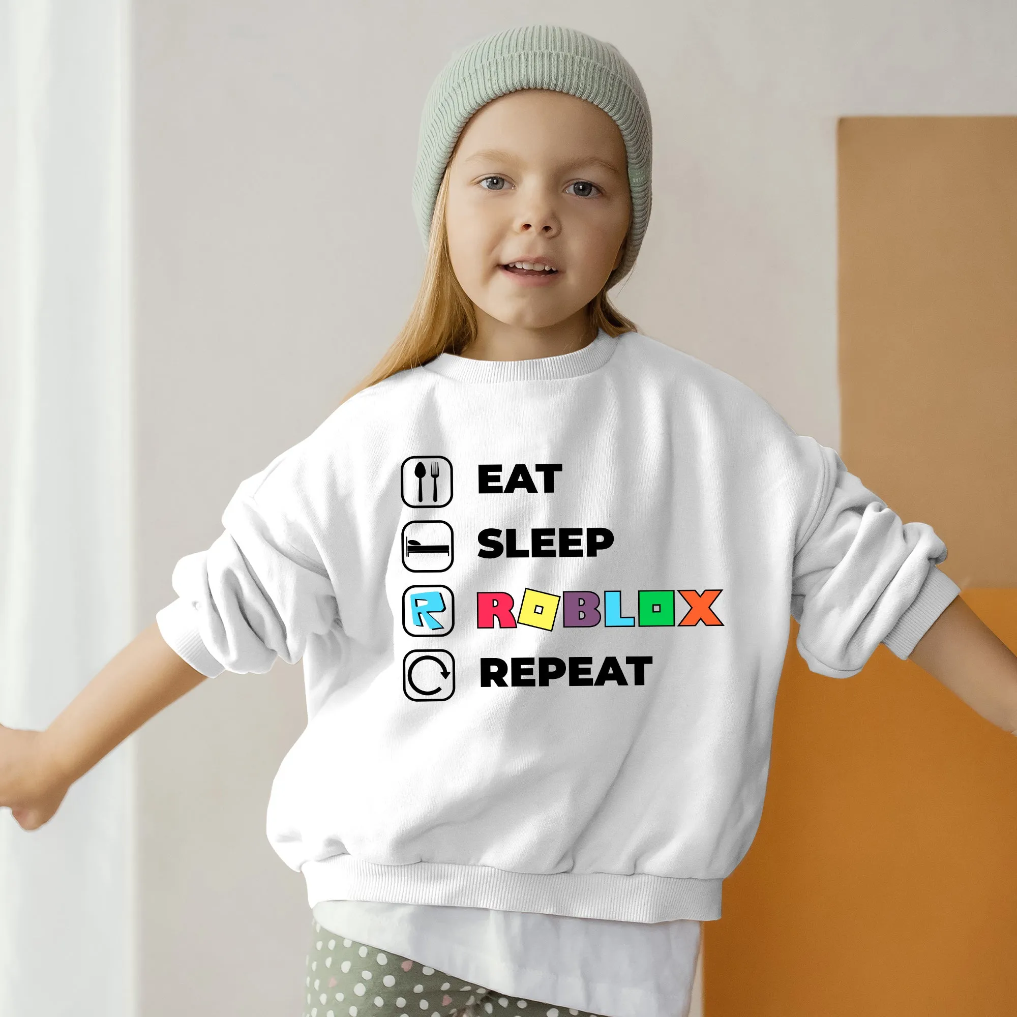 Eat Sleep Roblox Repeat Toddler Sweatshirt