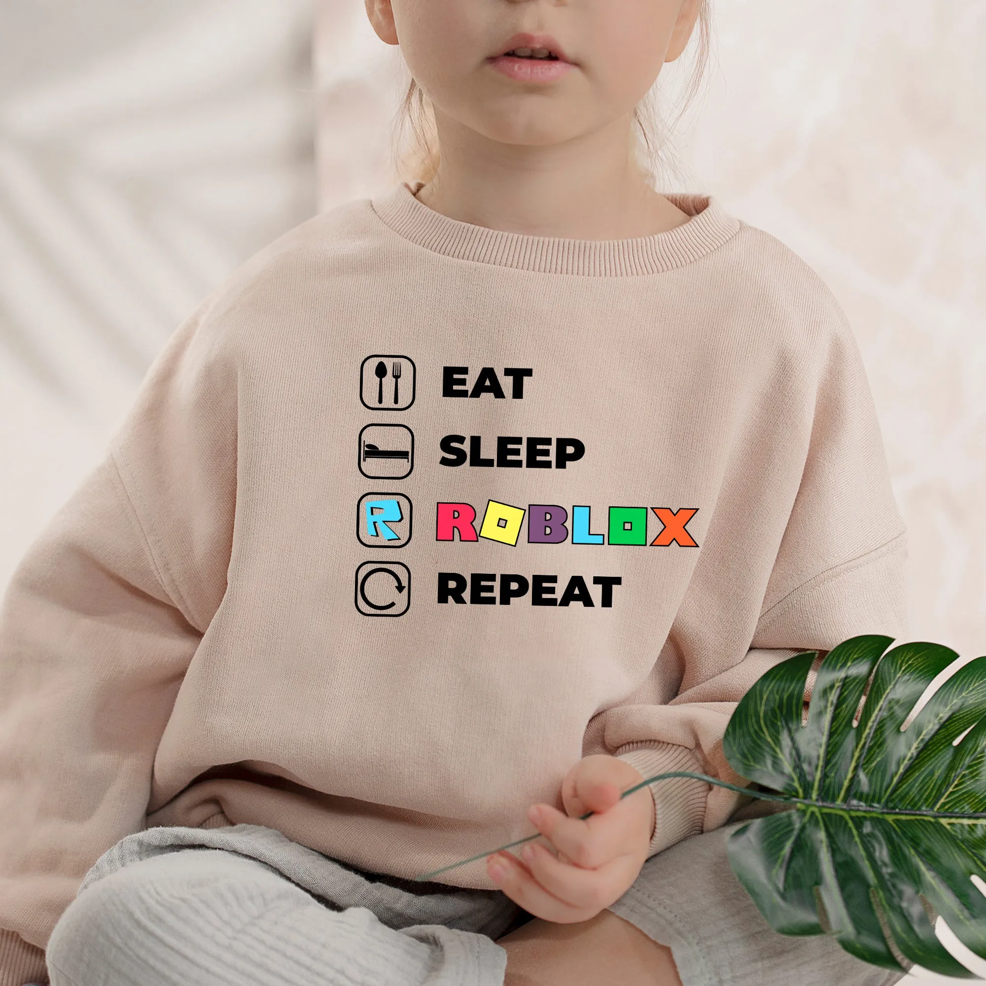Eat Sleep Roblox Repeat Toddler Sweatshirt