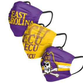 ECU Pirates NCAA Mens Matchday 3 Pack Face Cover
