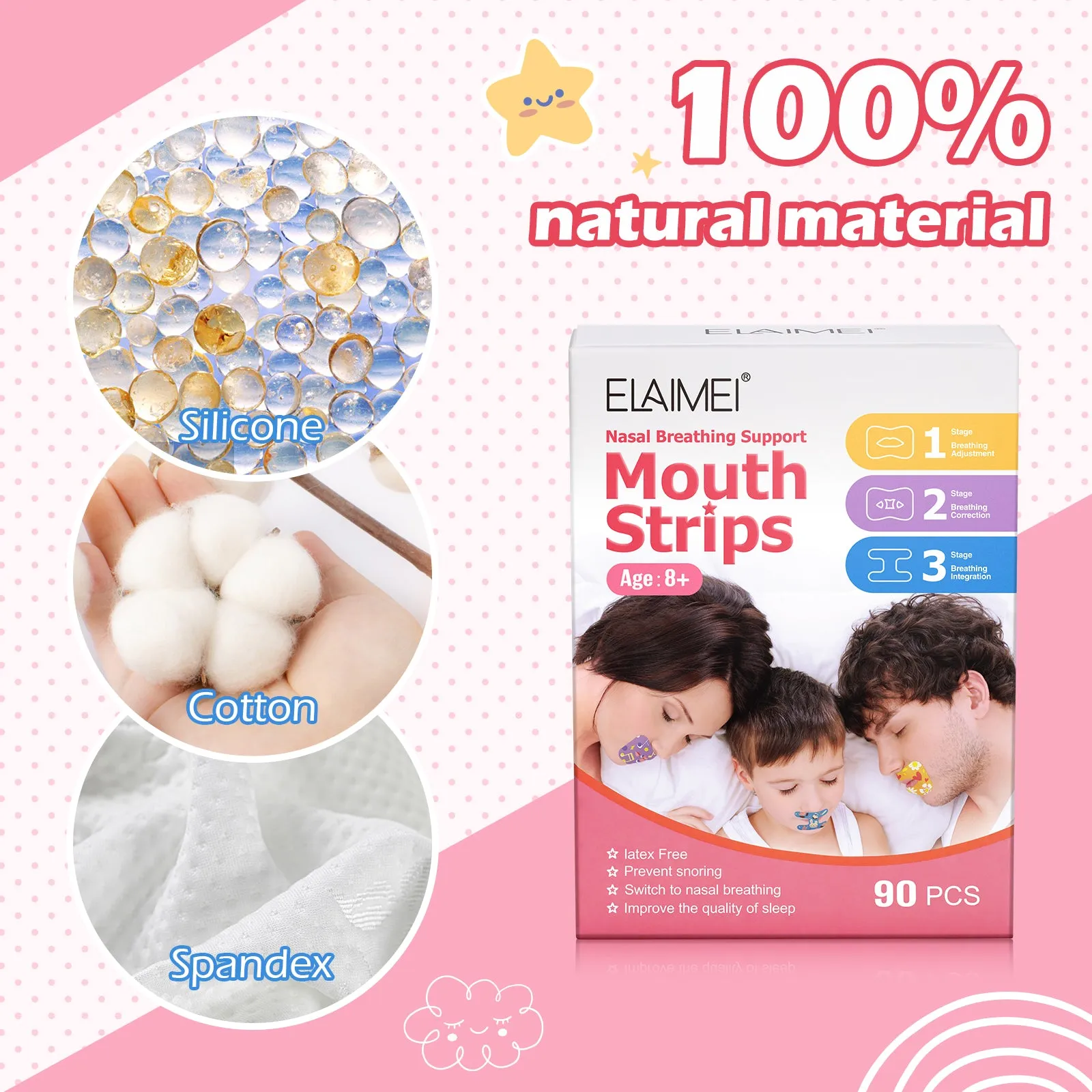 Elaimei Sleep Mouth Strips 90 Pcs