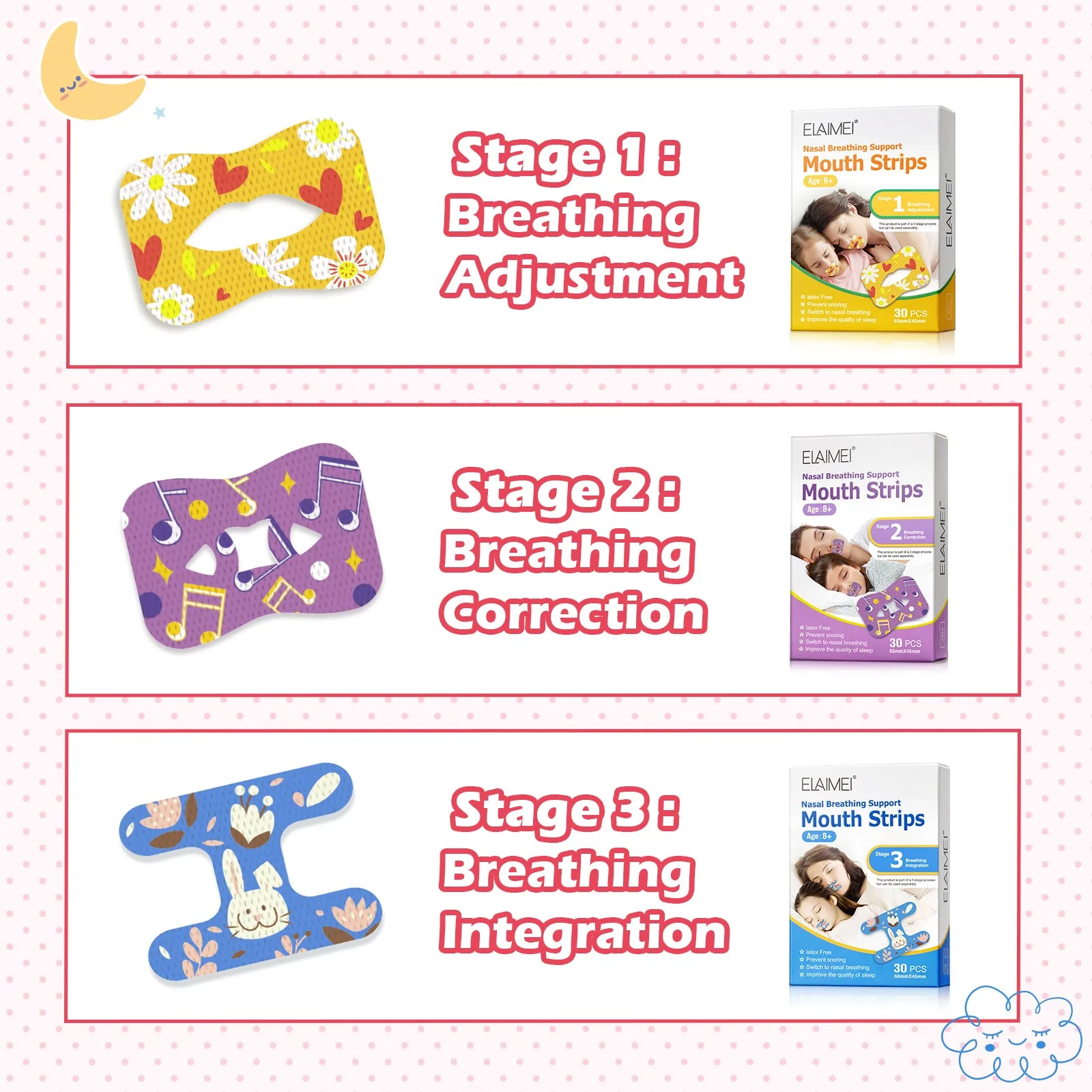 Elaimei Sleep Mouth Strips 90 Pcs