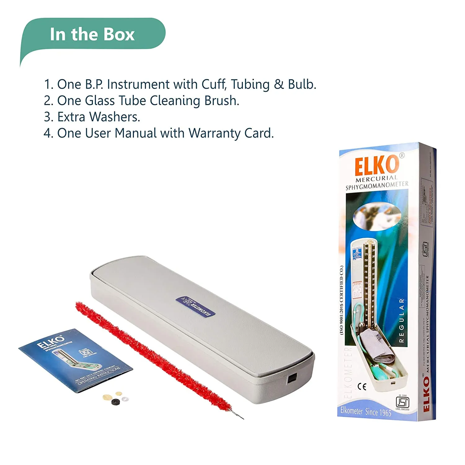 ELKO METER Regular Mercury Sphygmomanometer/Mercury Blood Pressure Monitor