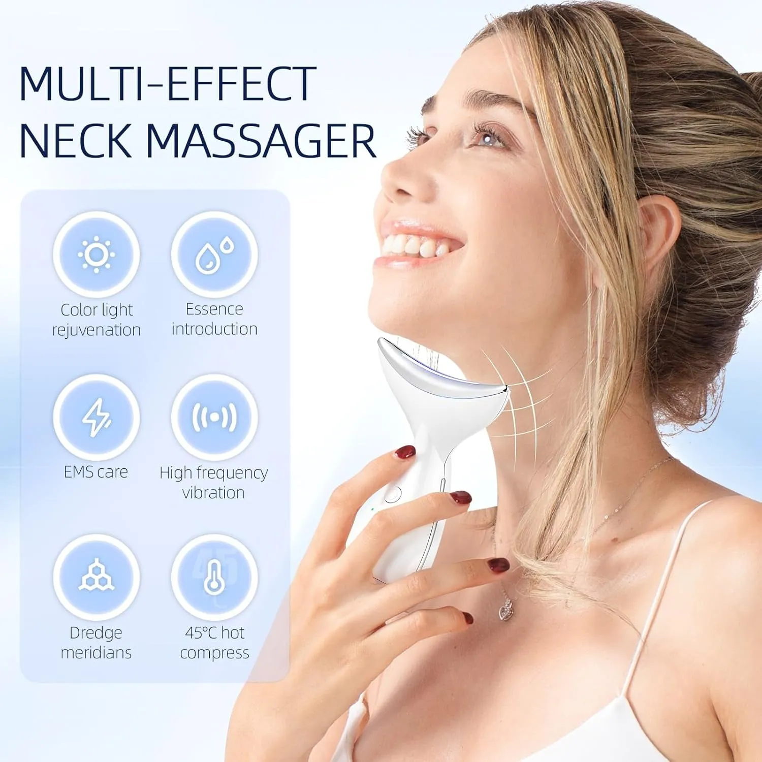 Face Massager Red Light Therapy Wand 3 Modes Microcurrent Face Lift Device Neck Wrinkle Remove Anti-Aging Led Photon Therapy SkinTightening Machine… (Dolphin Shape)
