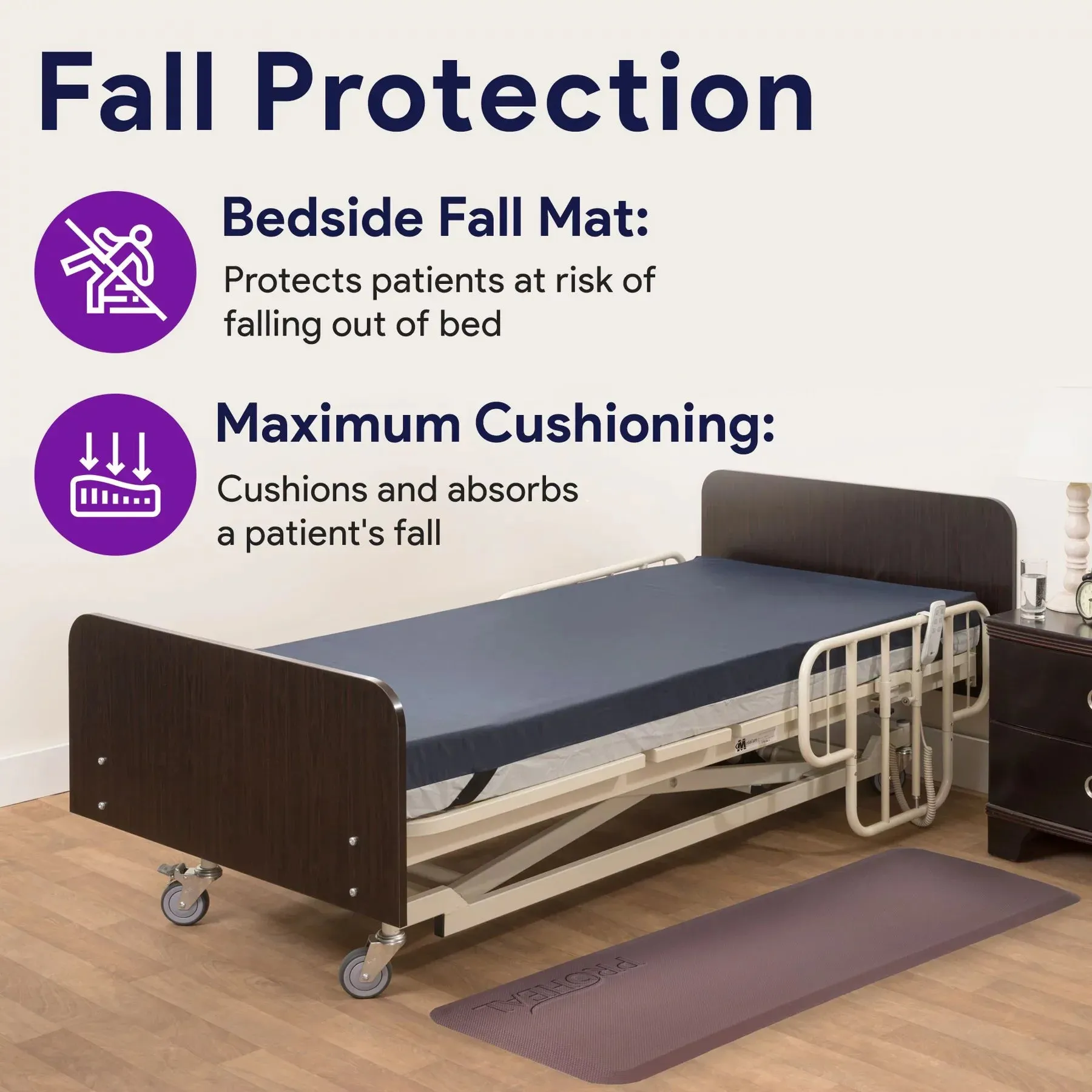 Fall Prevention Beveled Fall Mat For Seniors