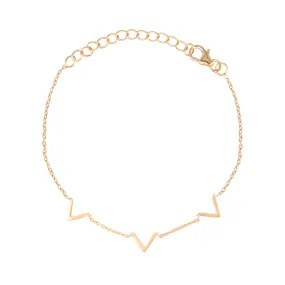 Geo Glam V Bracelet Gold