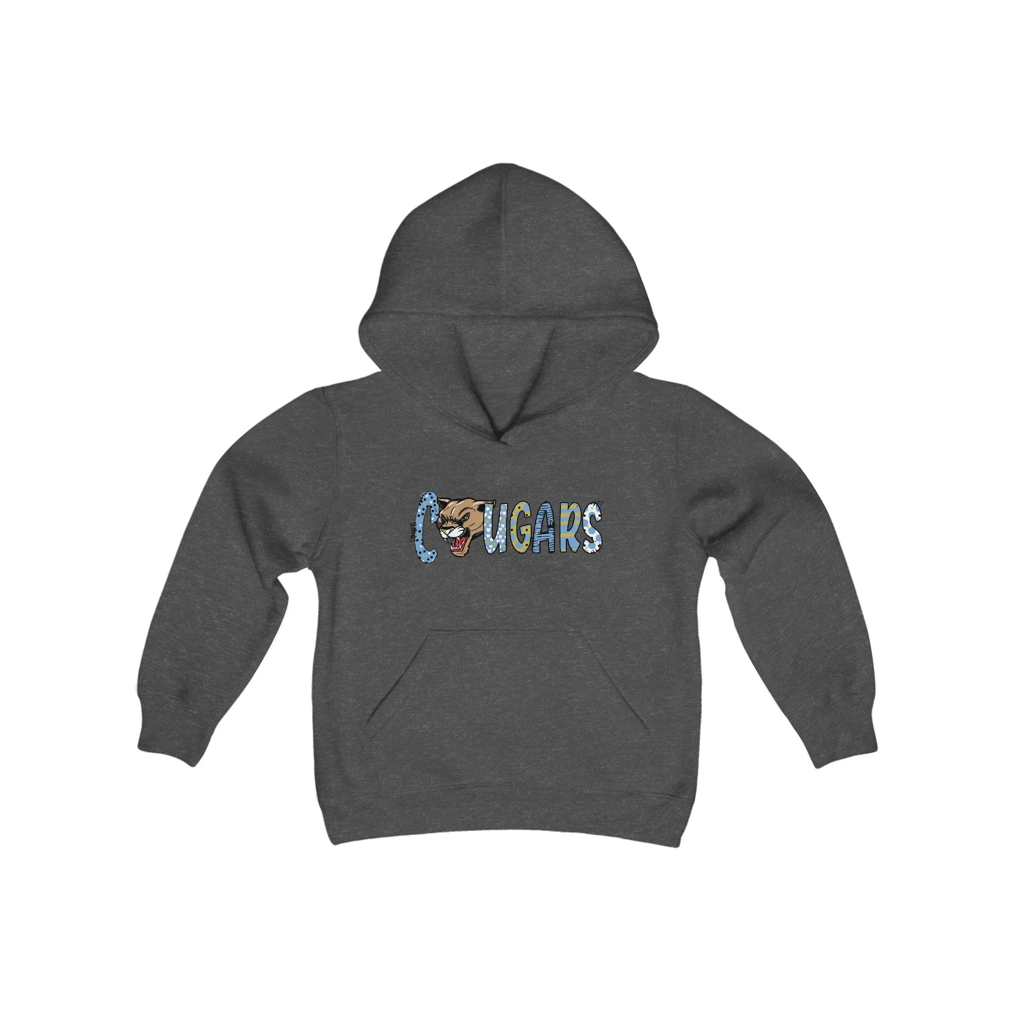 Gildan - Softstyle Youth Midweight Hooded Sweatshirt - Cougars 2
