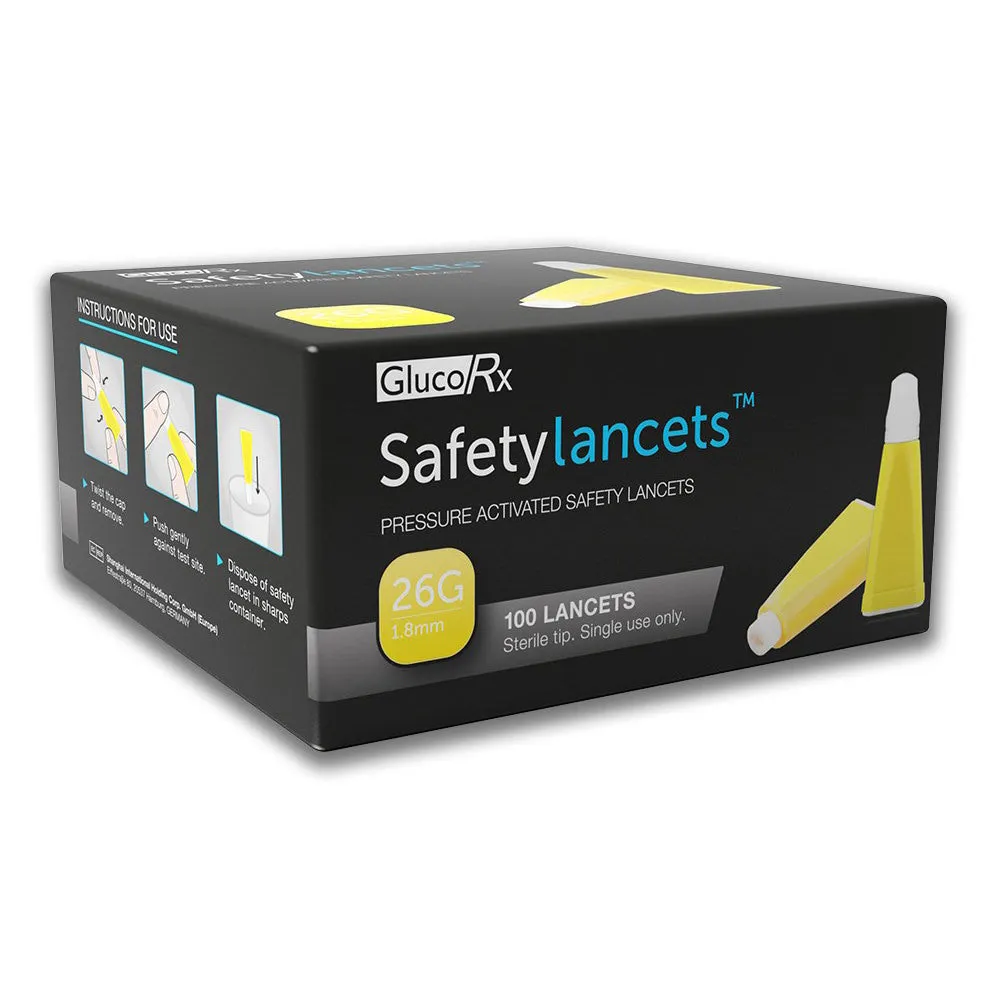 GlucoRx Safety Lancets  (100pcs) VAT Relief
