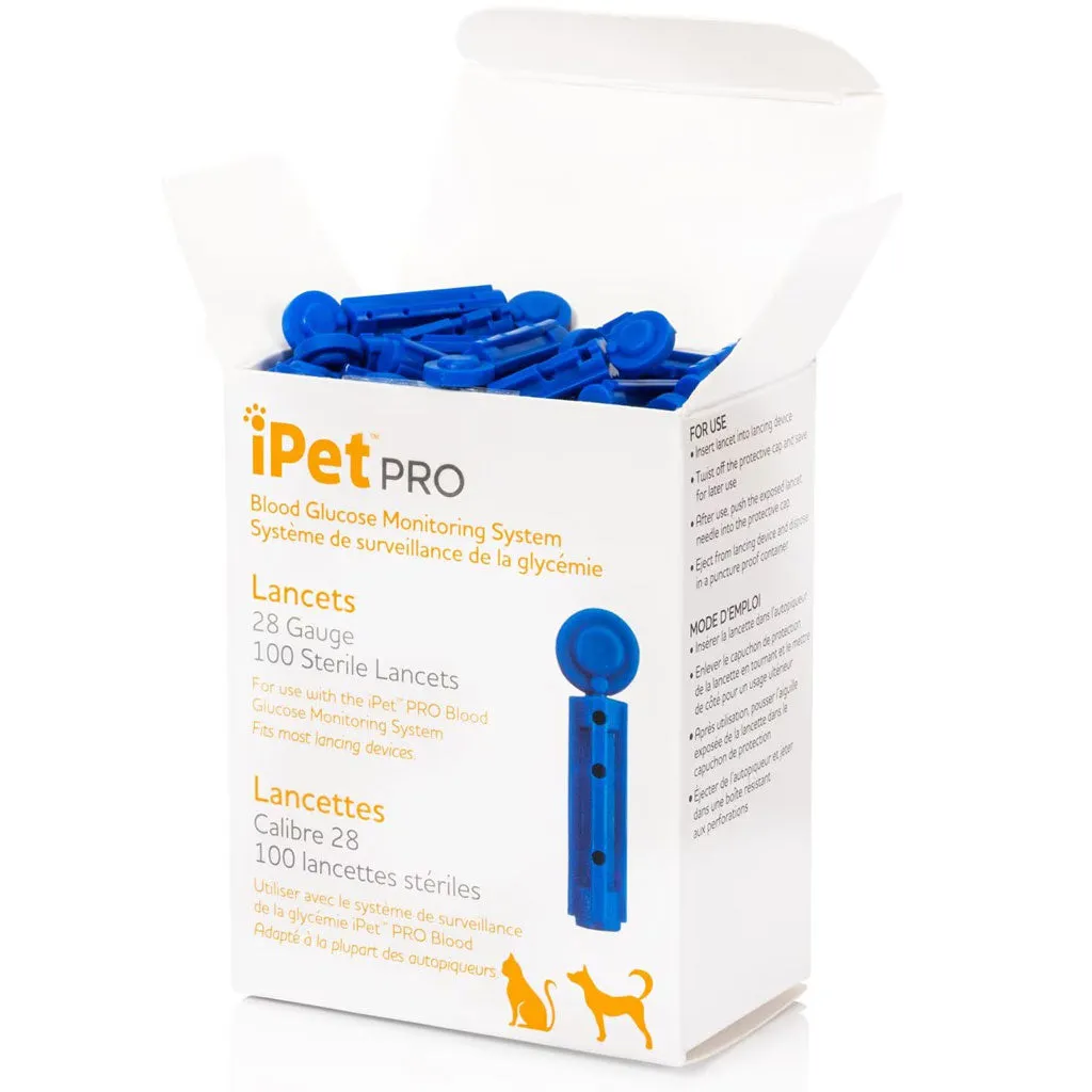 iPet PRO Ulti-Thin Sterile Lancets for Dogs & Cats, 28-Gauge, 100-count