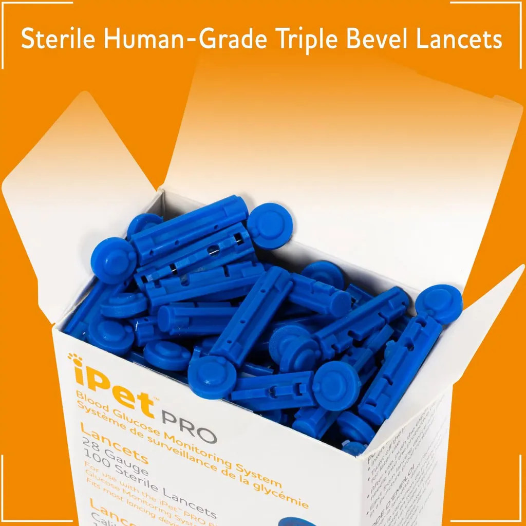 iPet PRO Ulti-Thin Sterile Lancets for Dogs & Cats, 28-Gauge, 100-count