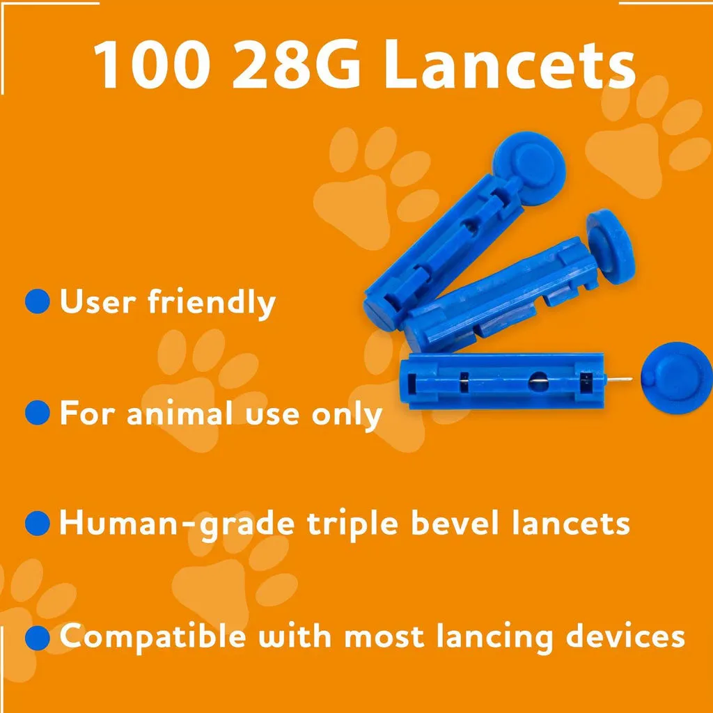 iPet PRO Ulti-Thin Sterile Lancets for Dogs & Cats, 28-Gauge, 100-count
