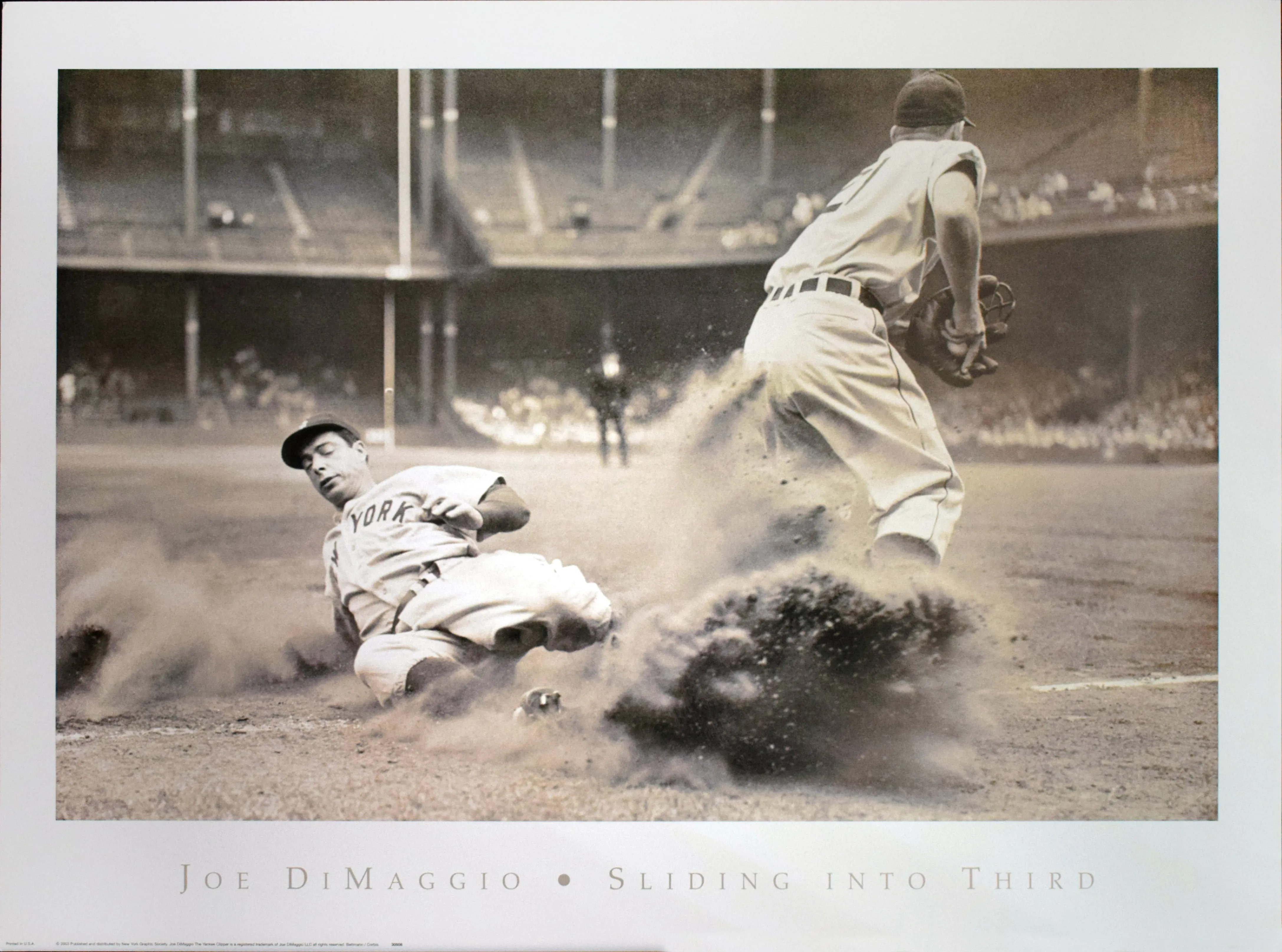 Joe DiMaggio - Sliding into Third by Bettmen/Corbis