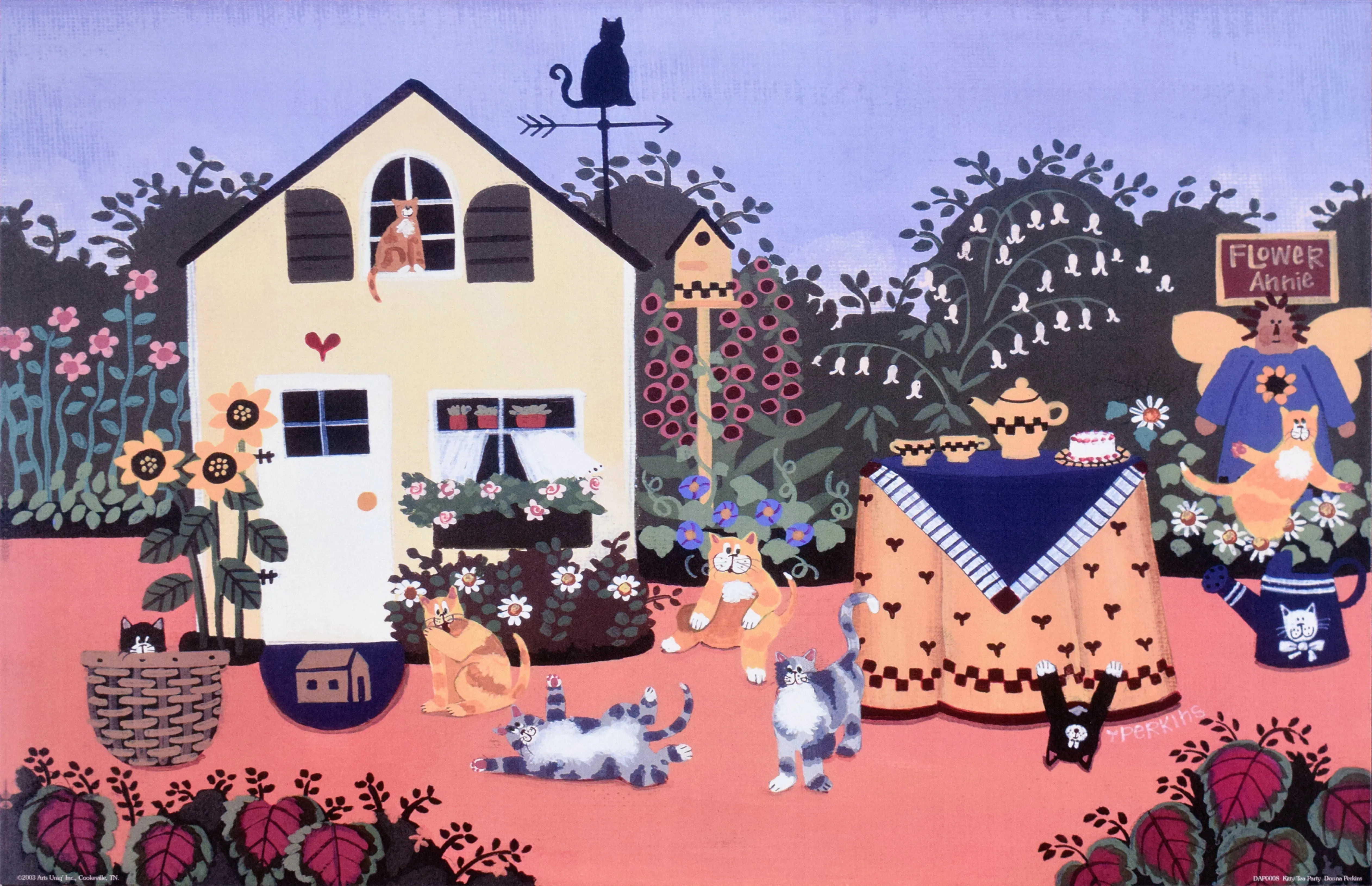 Kitty Tea Party by Donna Perkins