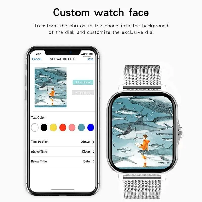 LIGE Women Men Bluetooth Smart Watch For IOS Android