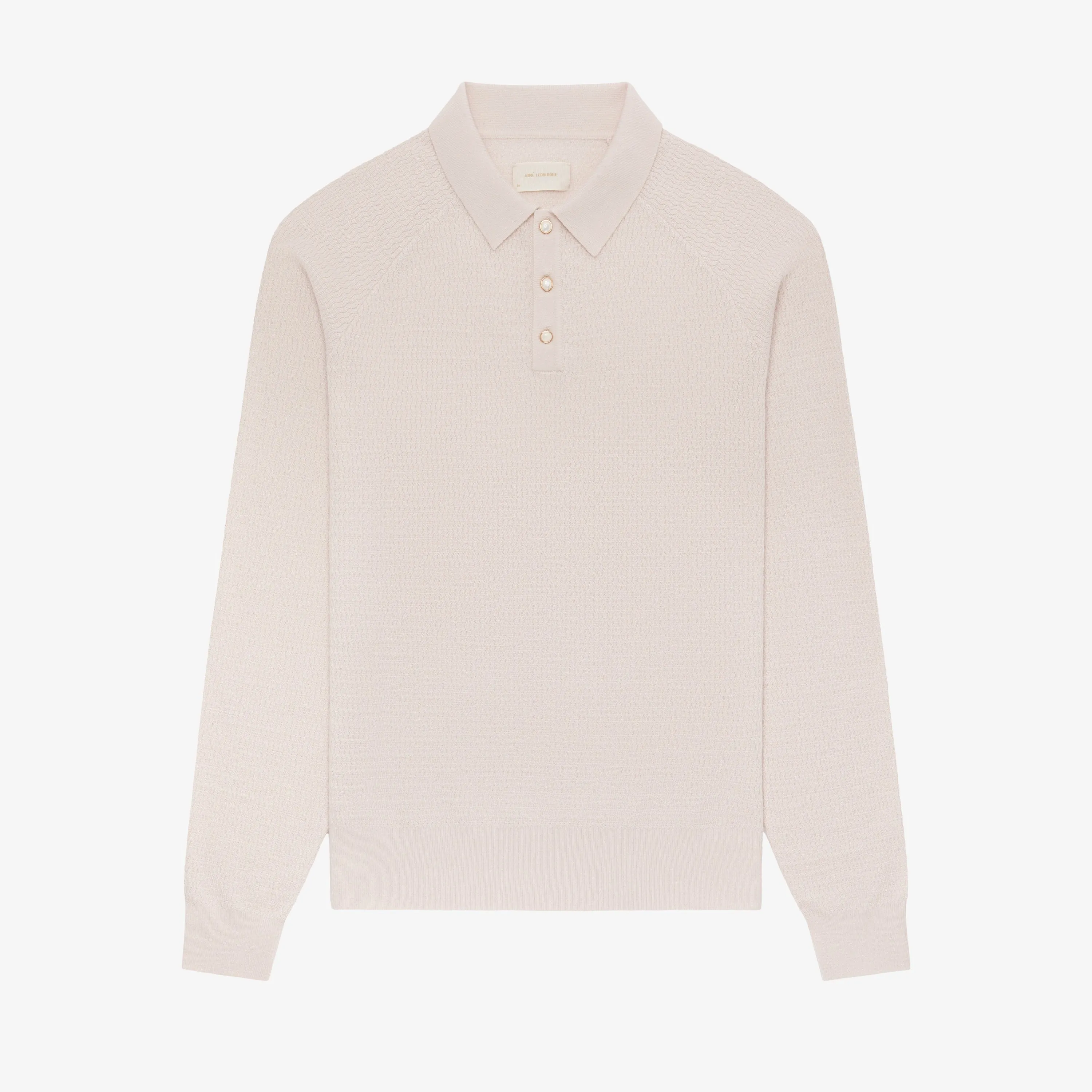 Long-Sleeve Pearl Button Polo