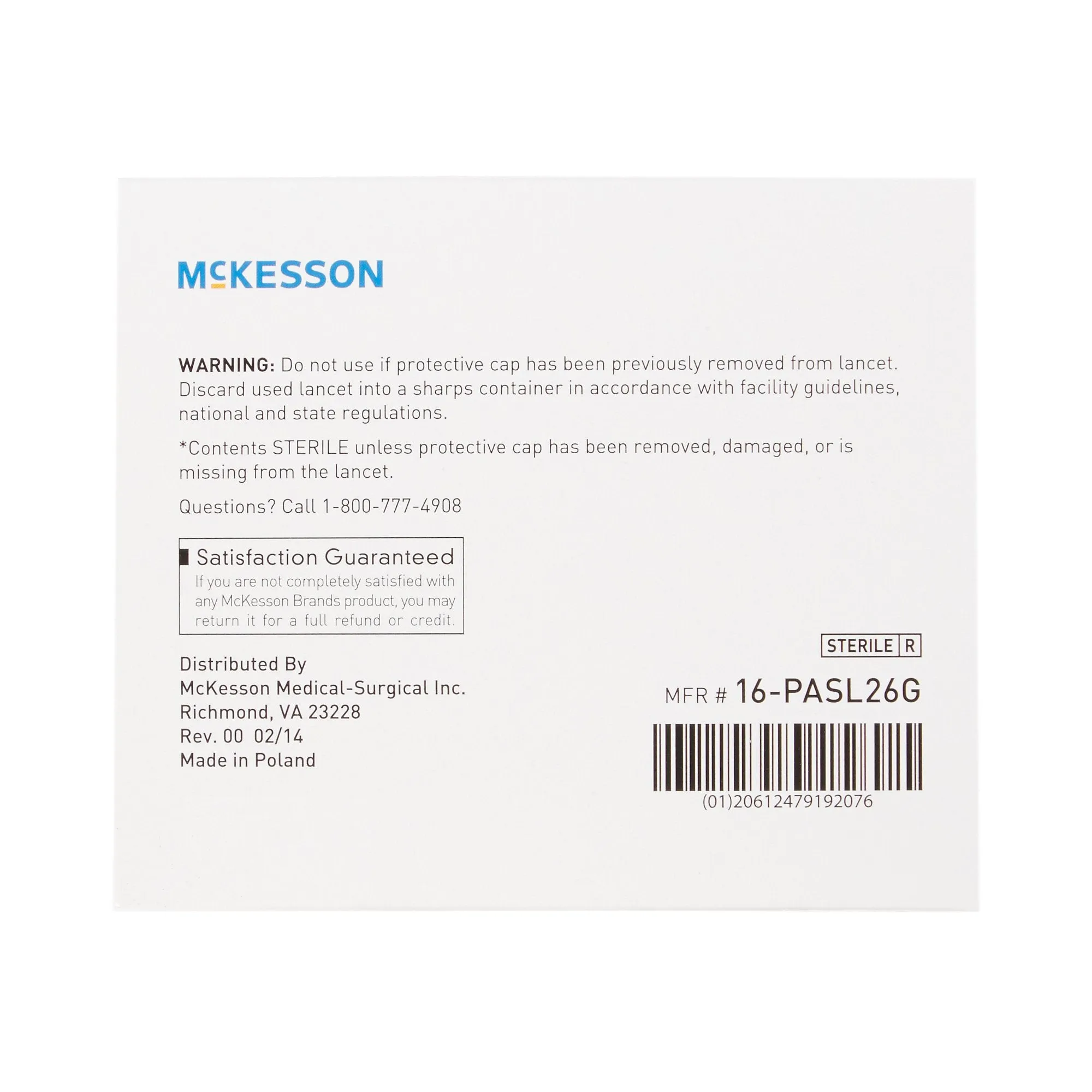 McKesson Safety Lancet, 26 Gauge